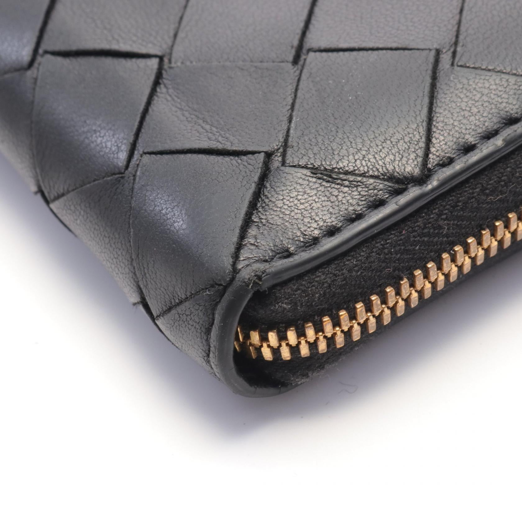 Bottega Veneta Intrecciato Leather Wallet Black