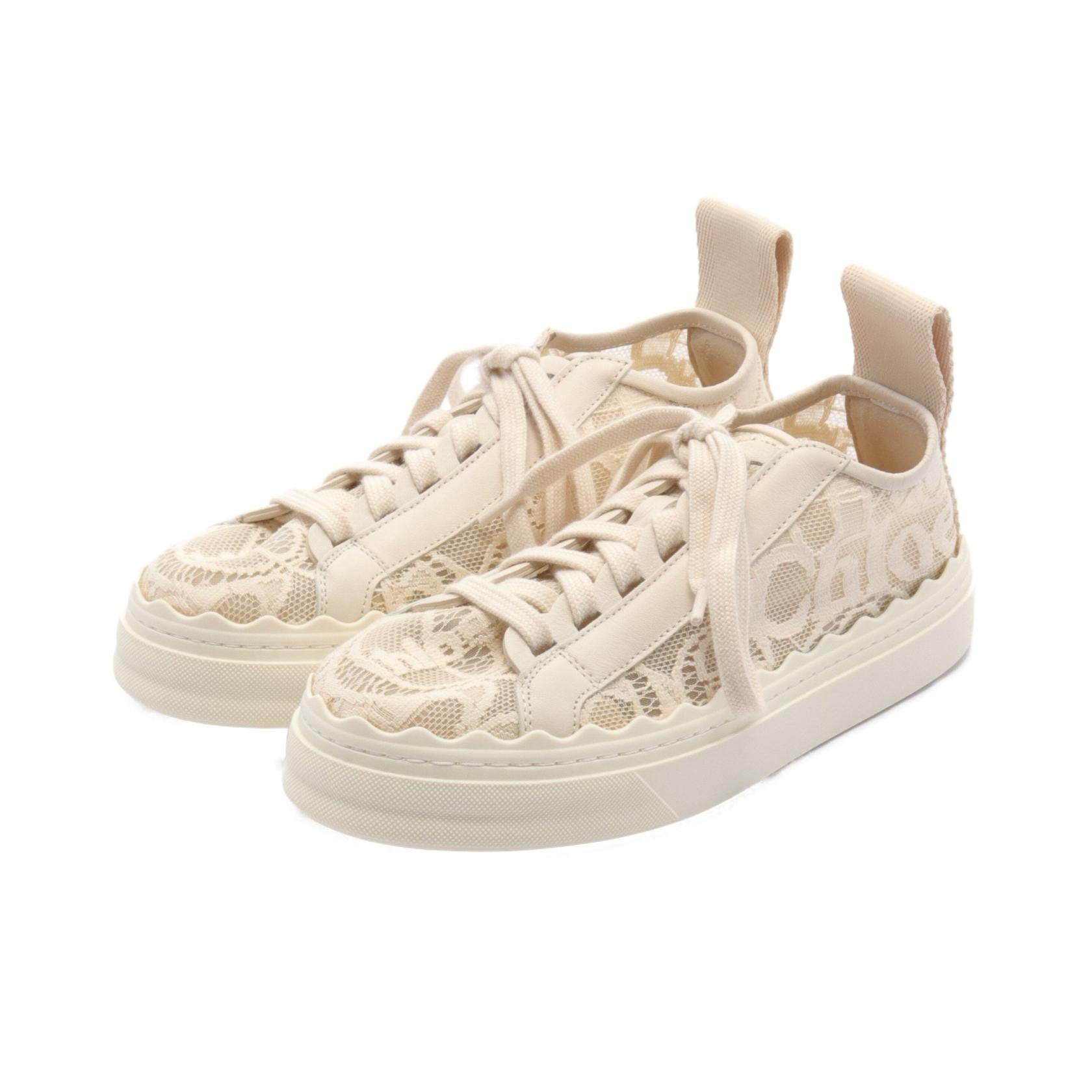 Chloe Lauren Leather Lace Sneakers CHC19U108D2