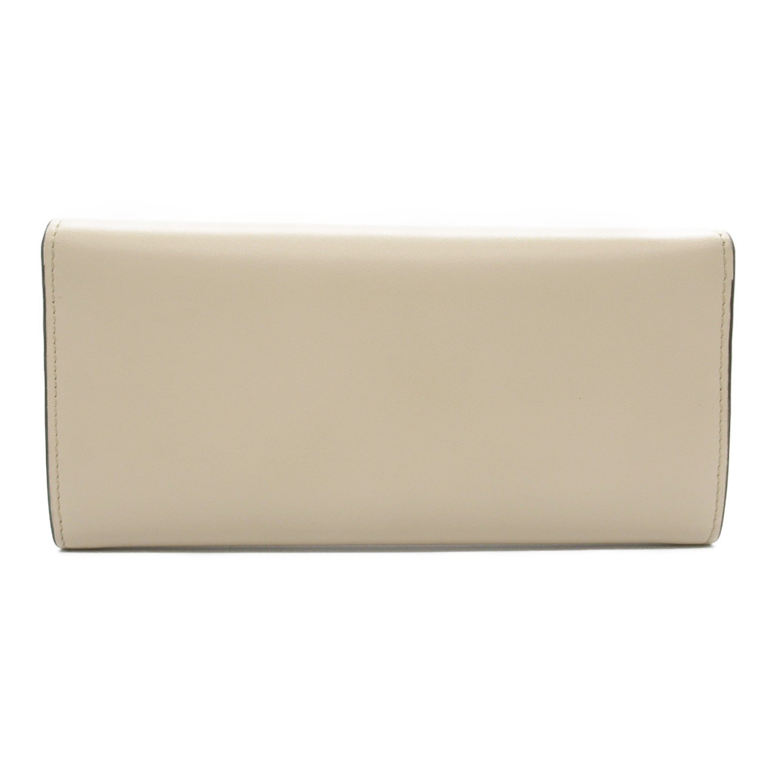 Fendi Leather Zip Long Wallet Beige 8M0251