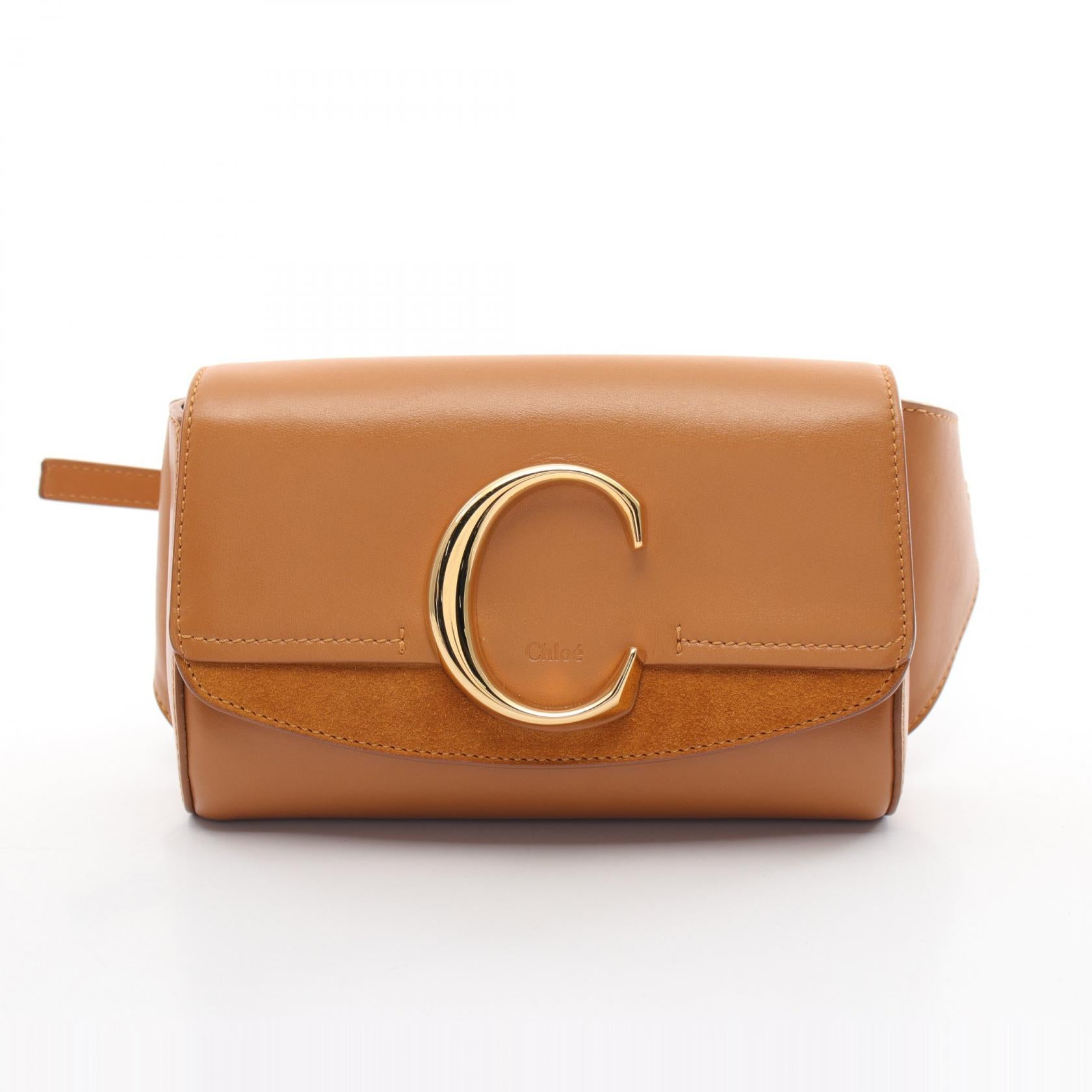 Chloe C Leather Suede Waist Bag Brown