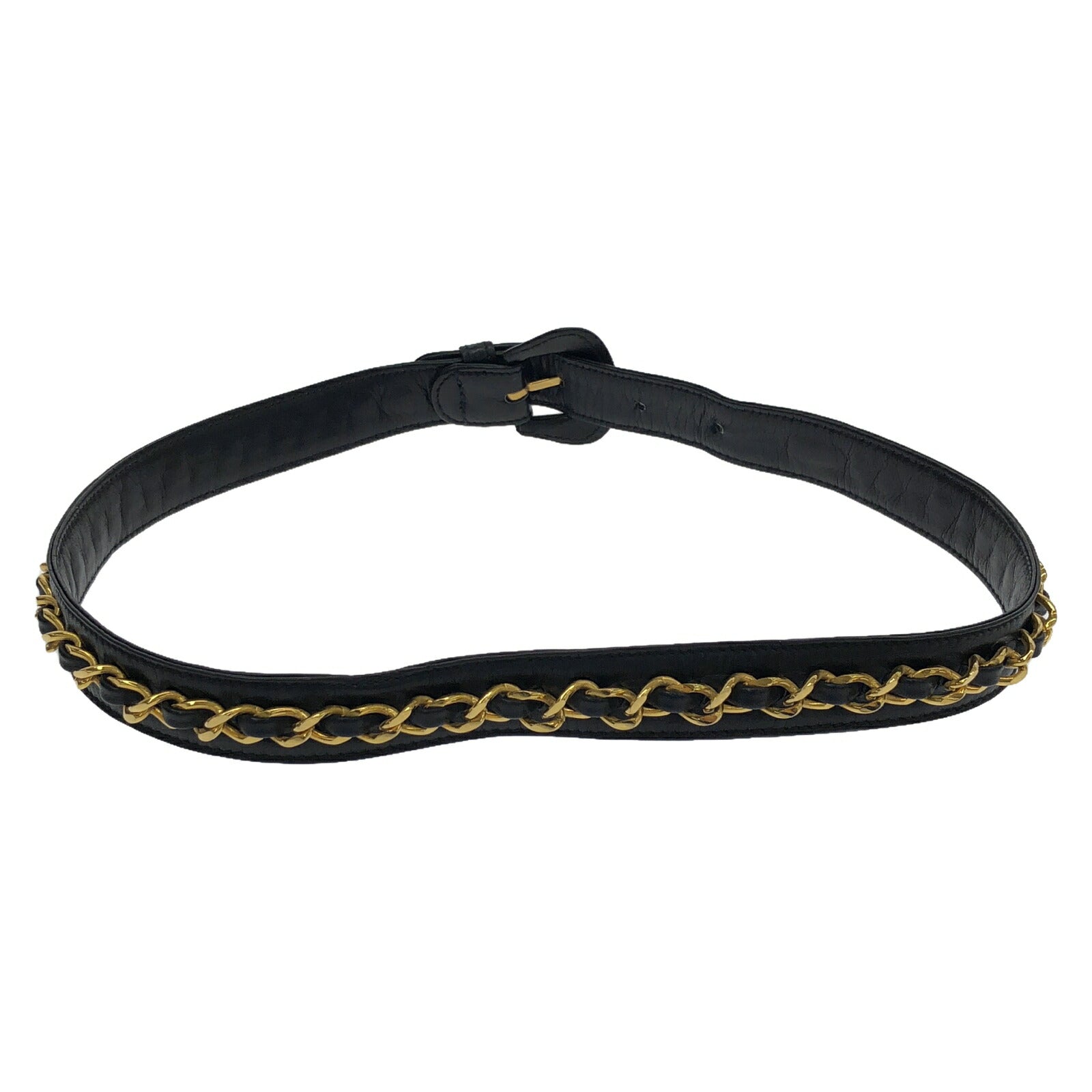 Chanel Leather Chain Belt Black