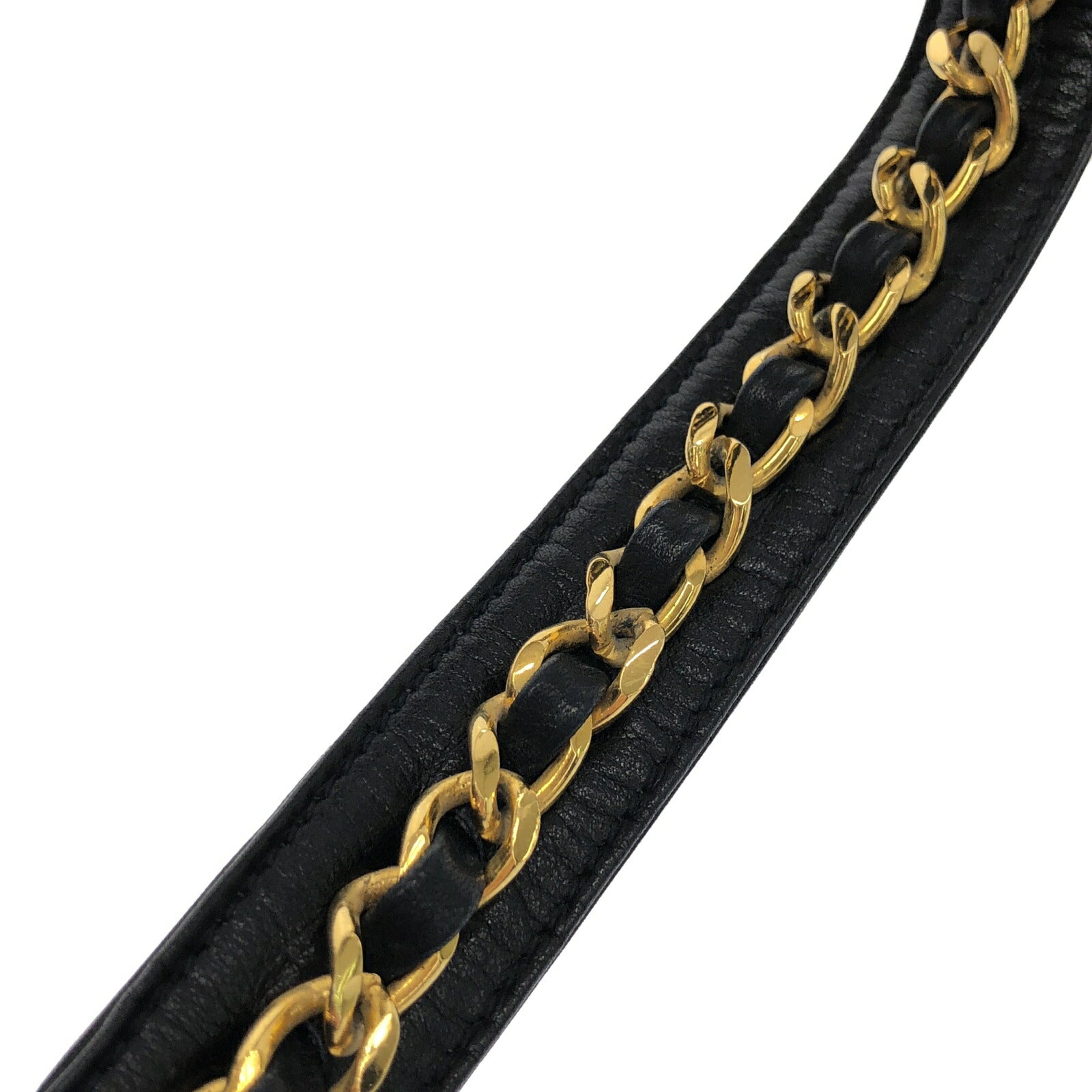 Chanel Leather Chain Belt Black