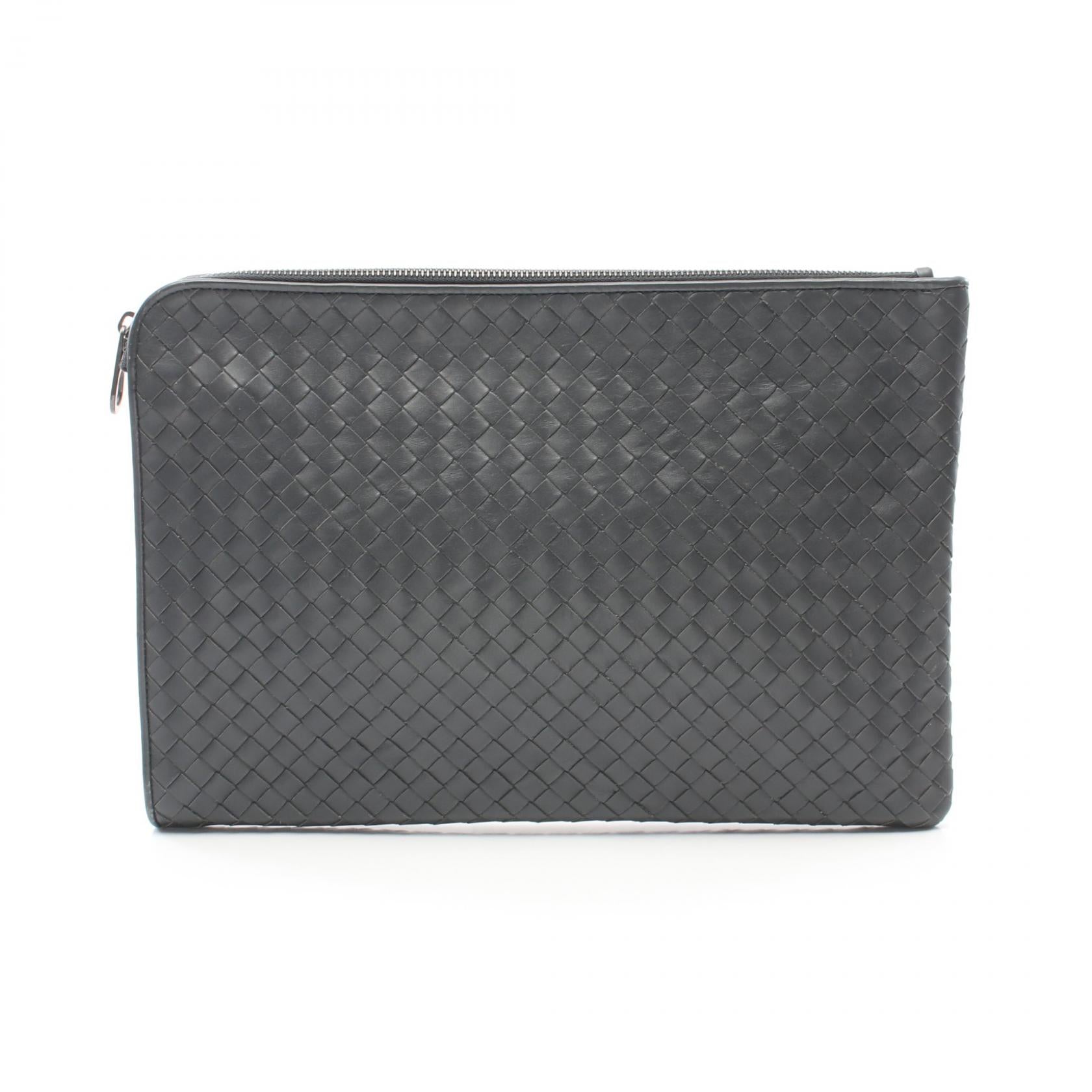 Bottega Veneta Leather Intrecciato Clutch Bag