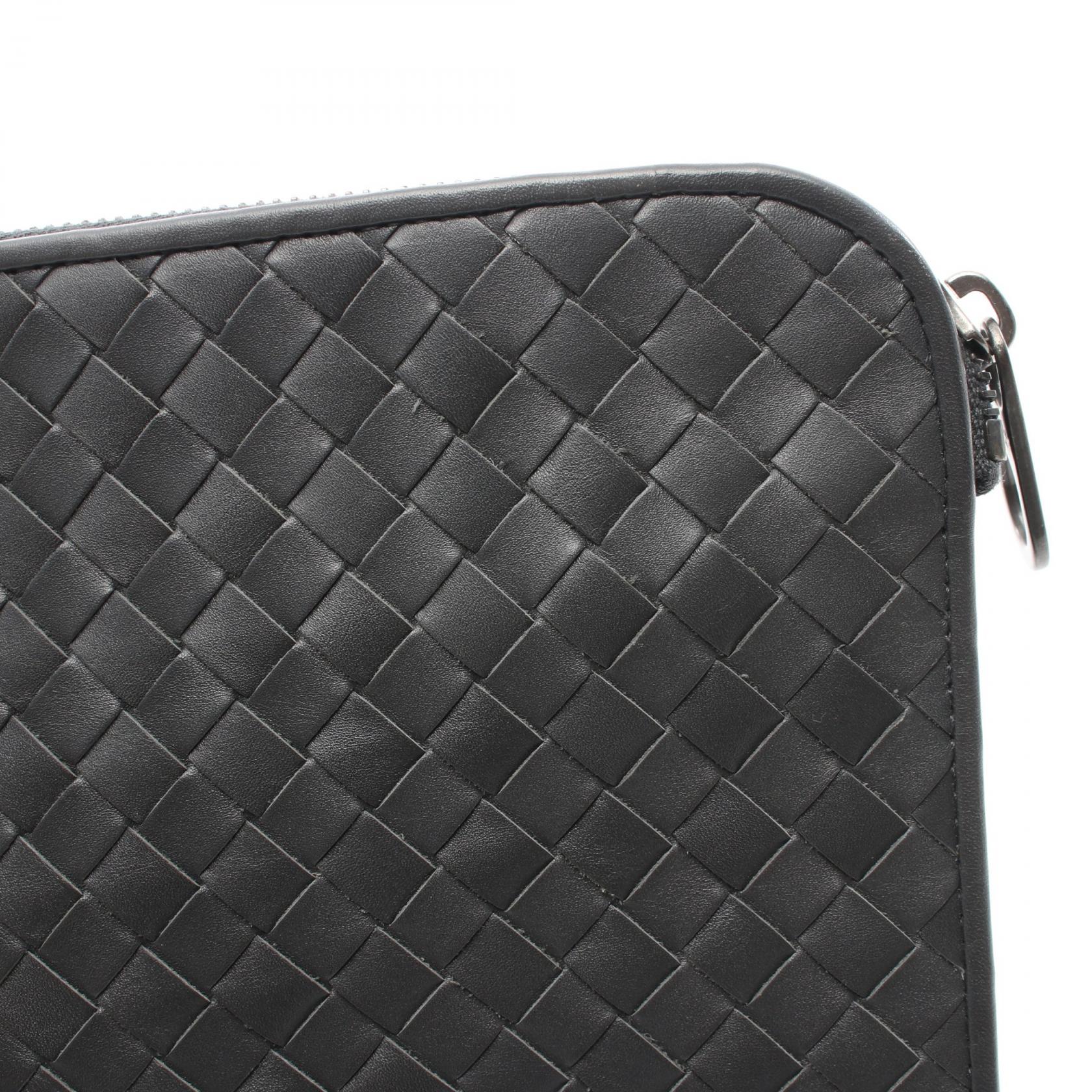 Bottega Veneta Leather Intrecciato Clutch Bag