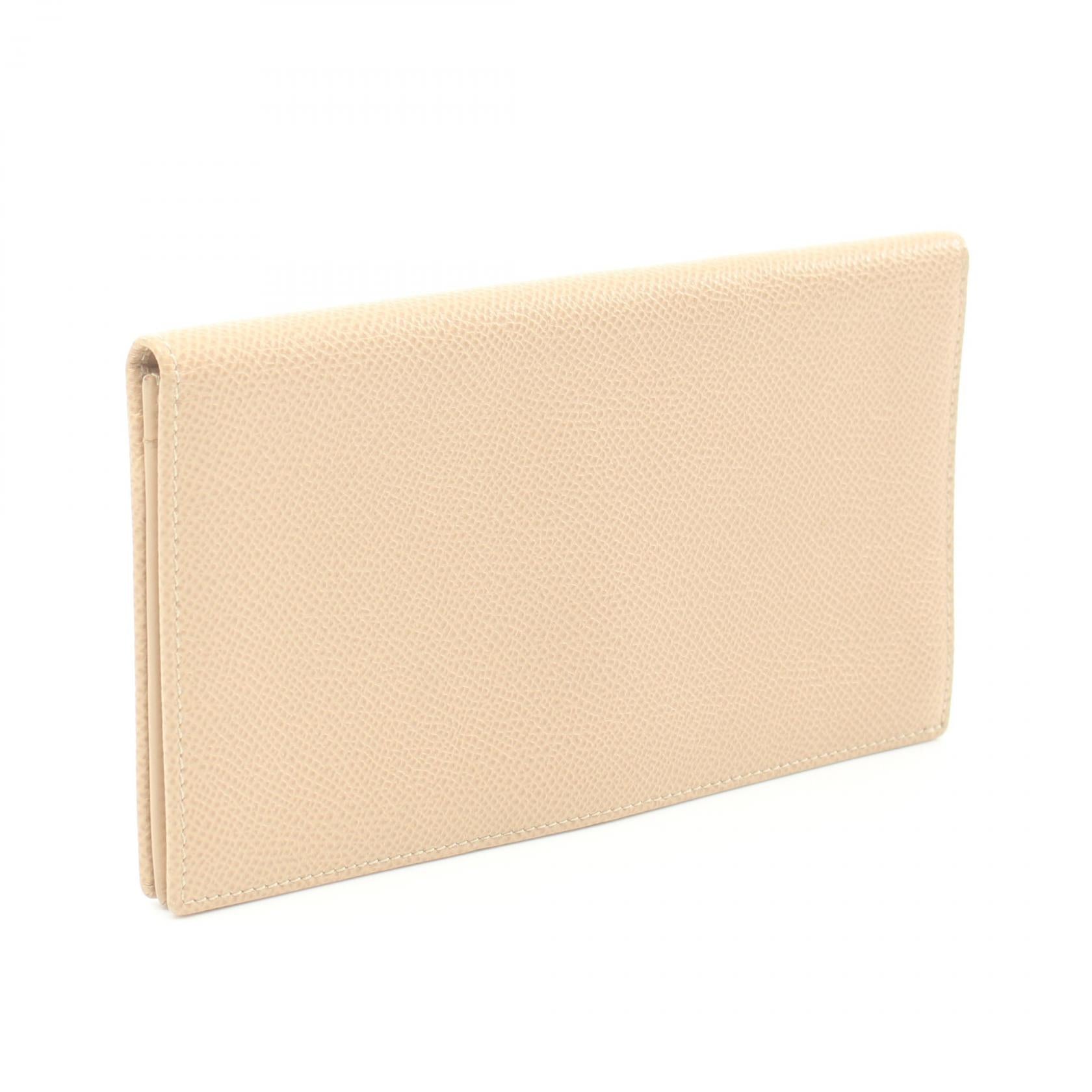 Bvlgari Leather Bifold Wallet Beige