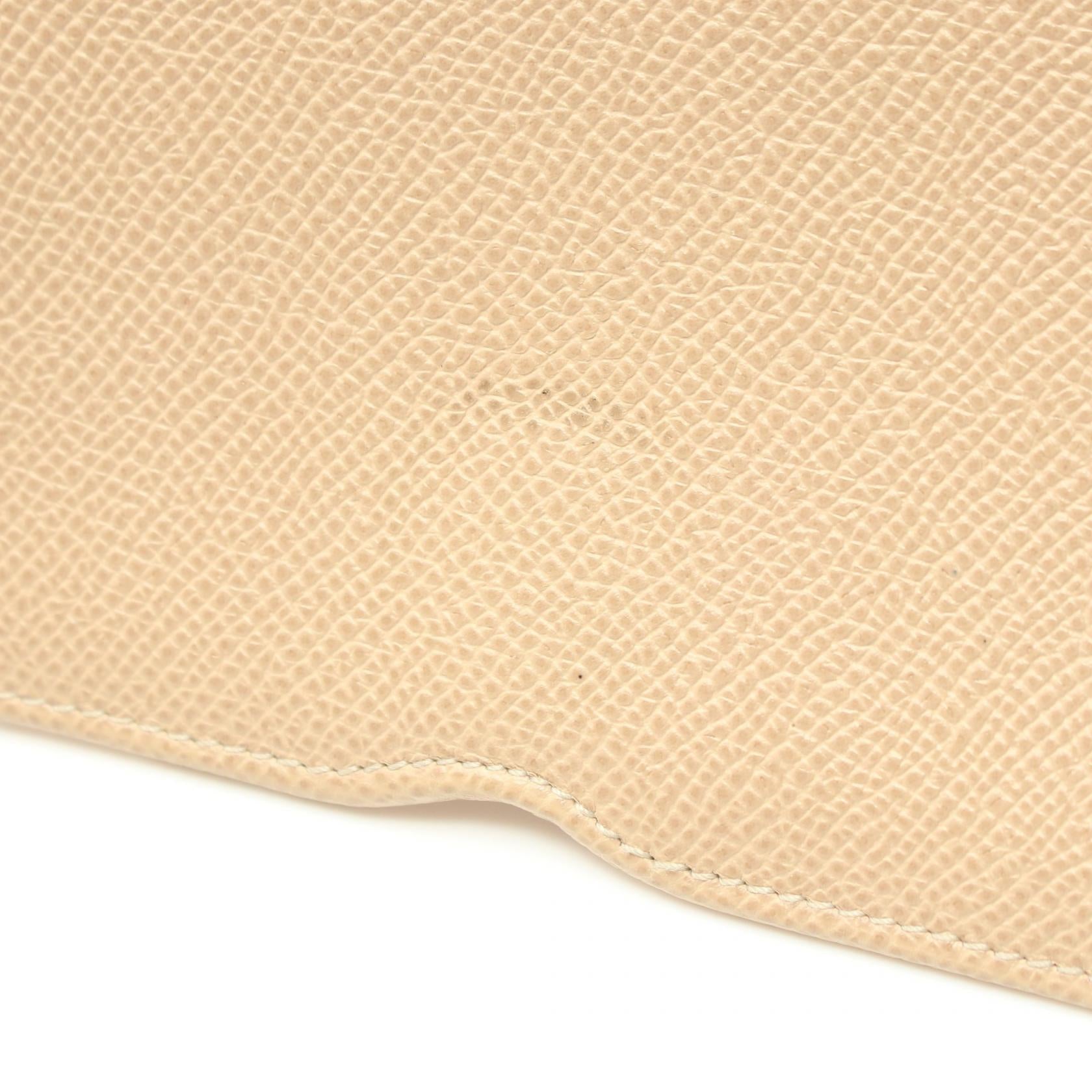 Bvlgari Leather Bifold Wallet Beige