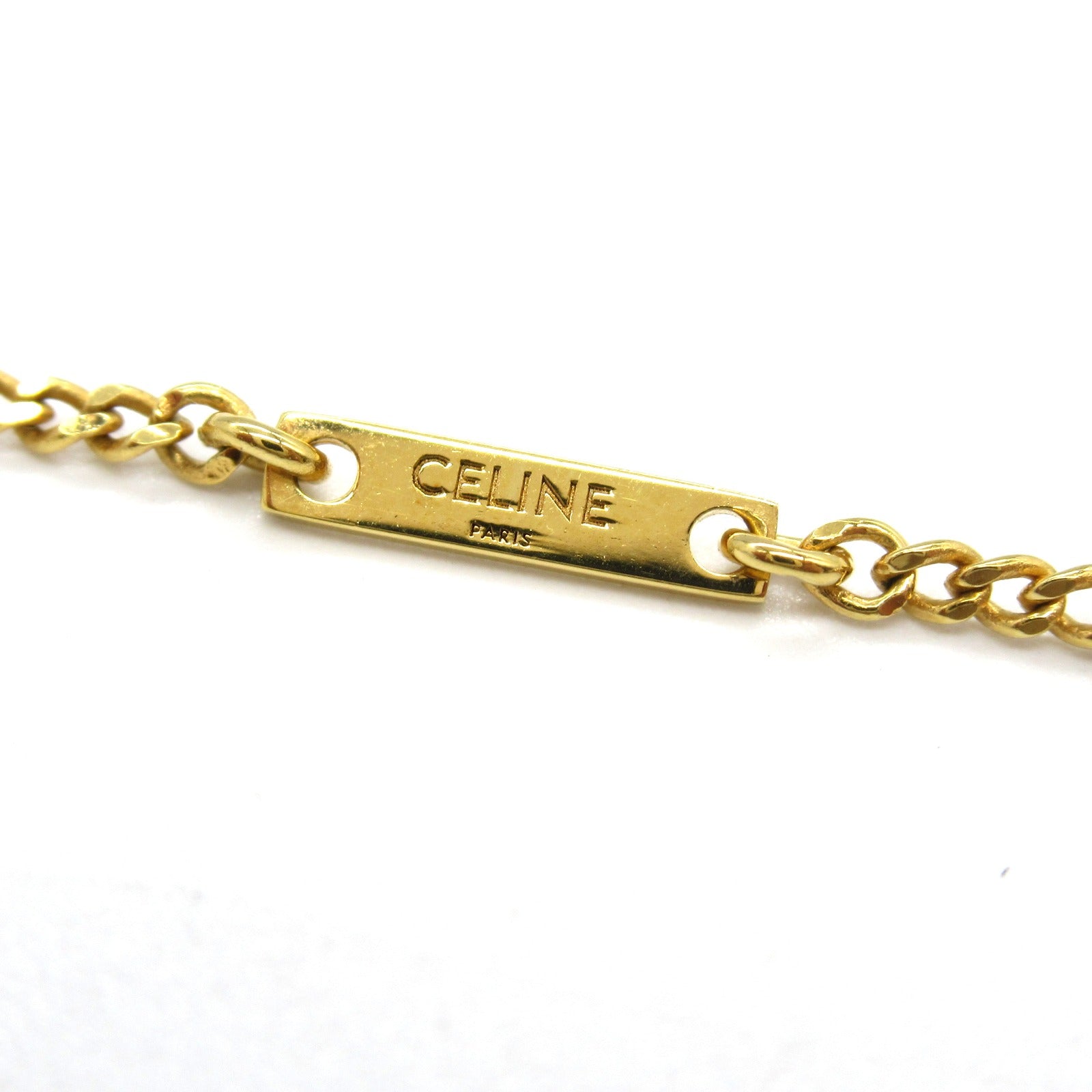 Celine Gold Plated Long Chain Necklace