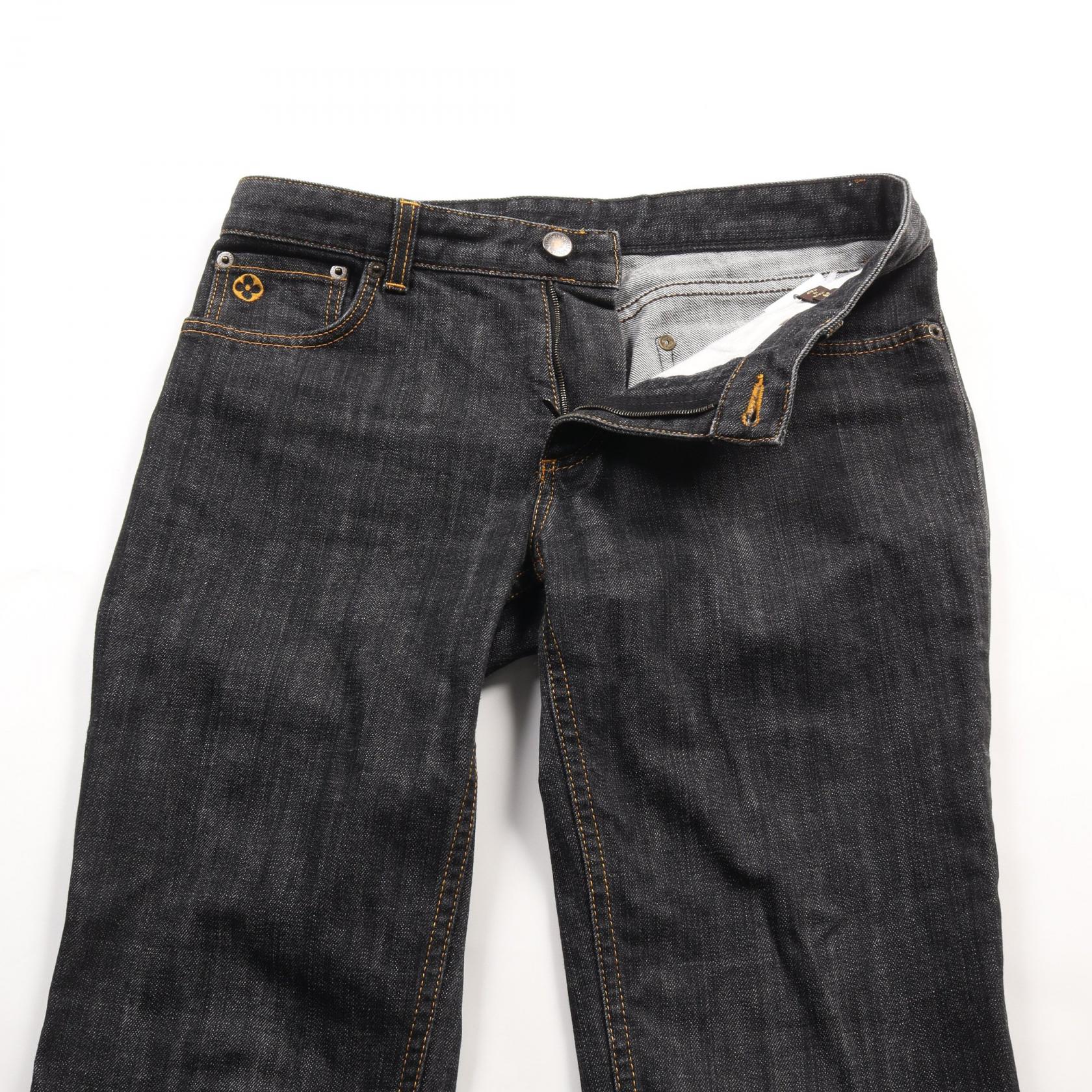 Louis Vuitton Denim Pants Cotton Black