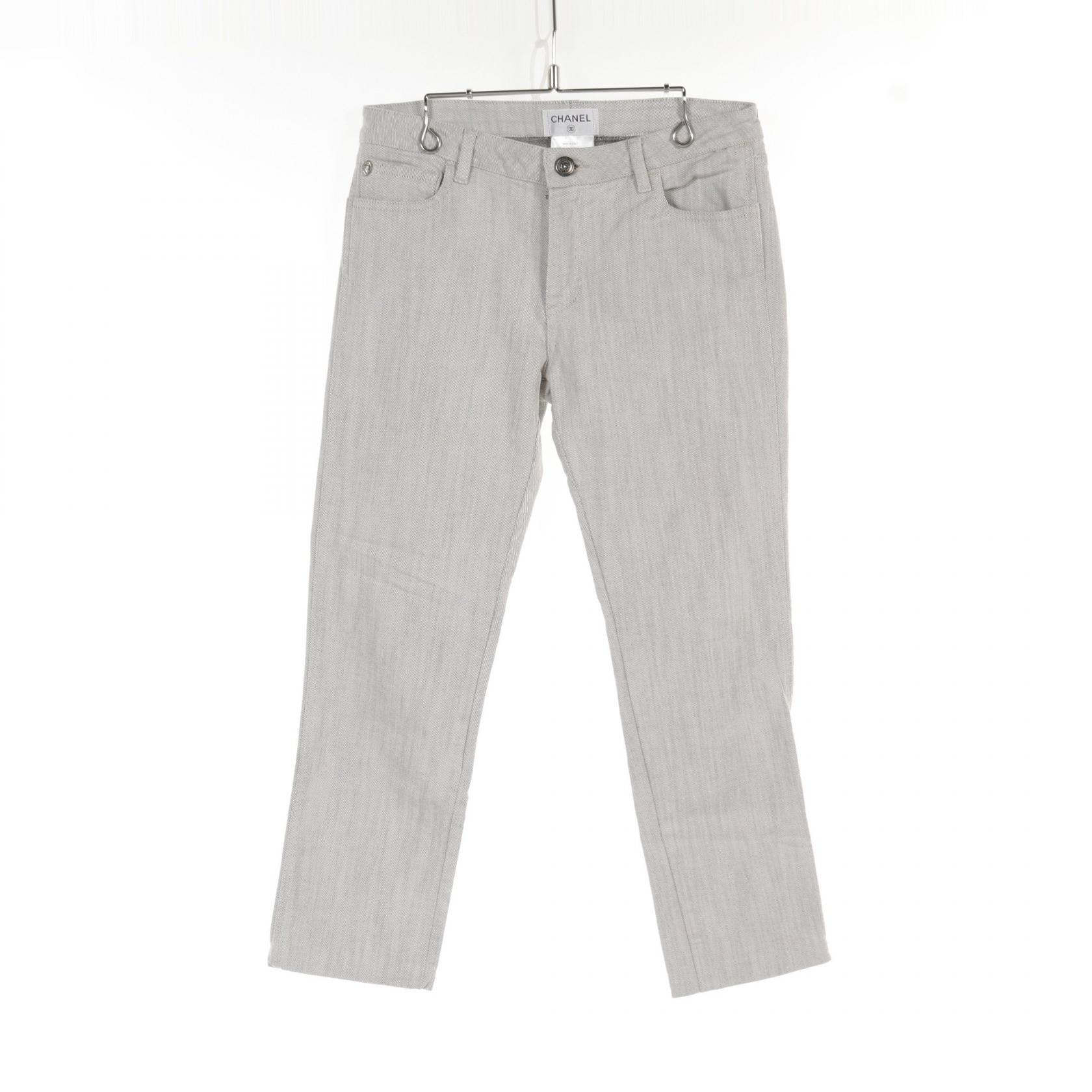 Chanel Denim Pants Cotton Gray P35408