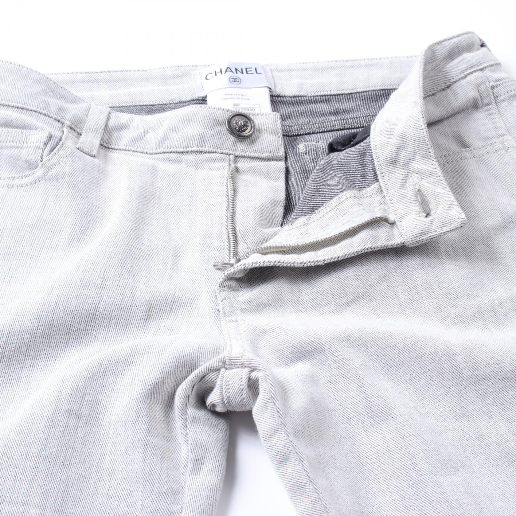 Chanel Denim Pants Cotton Gray P35408