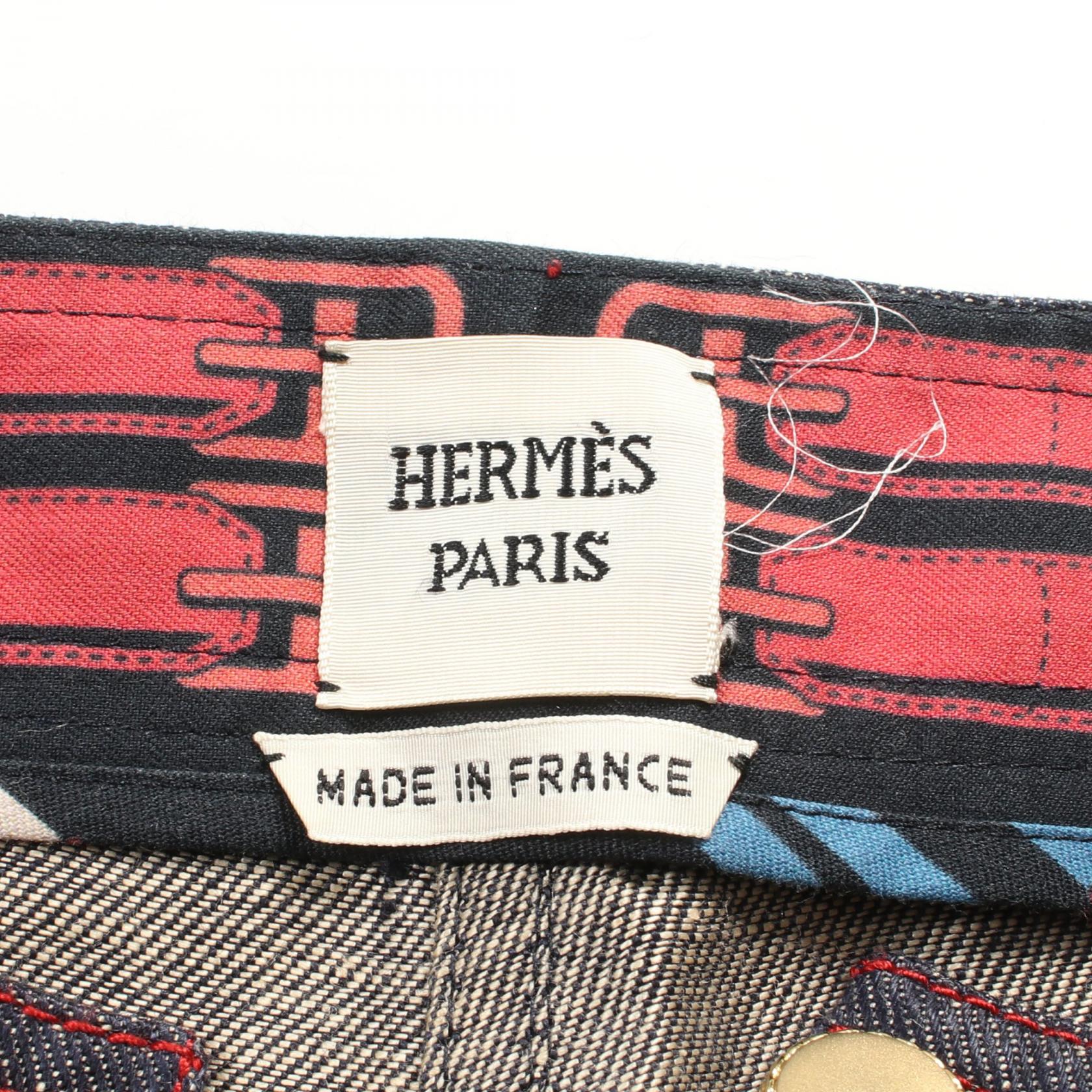 Hermes Denim Pants Fabric Navy