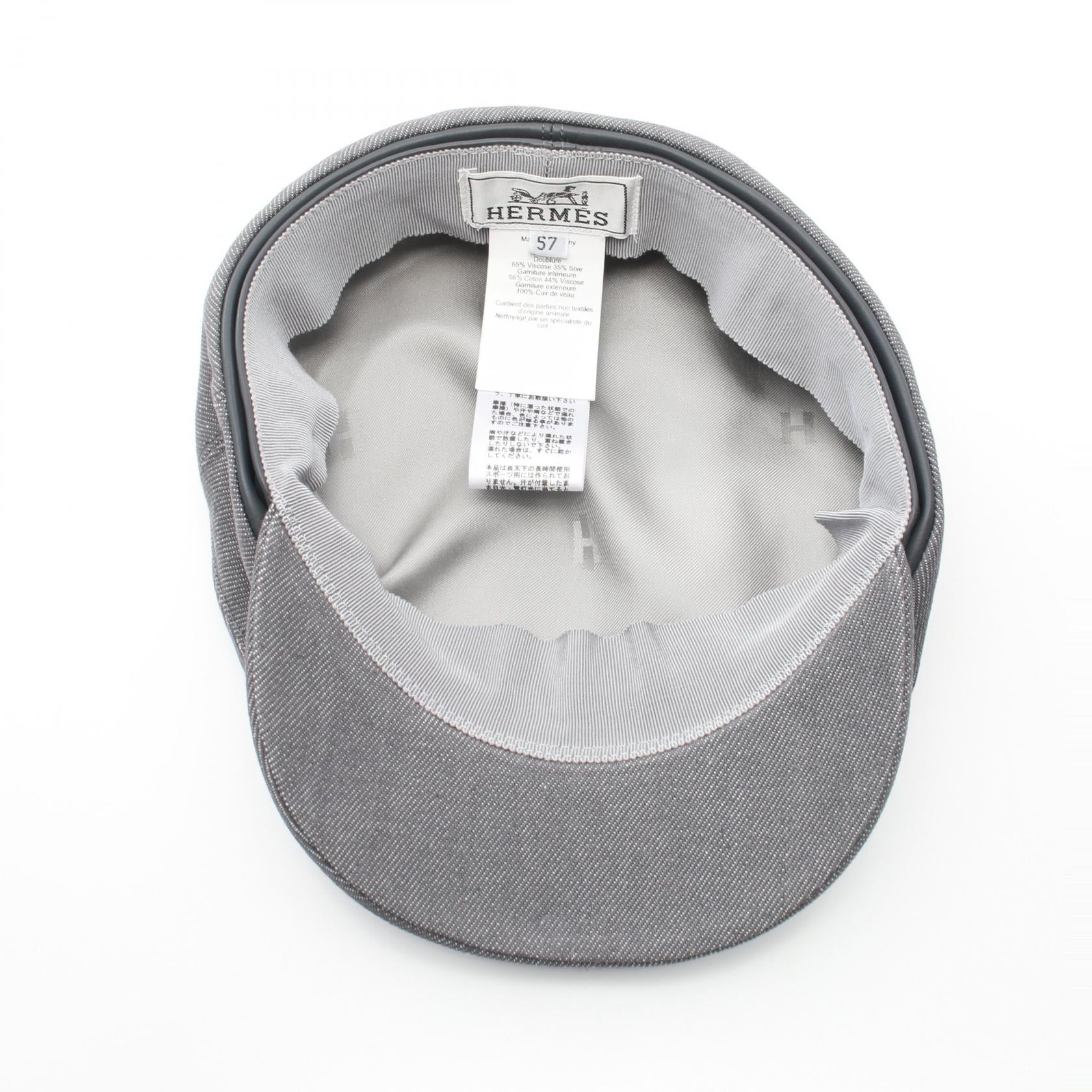 Hermes Leather Cotton Hat