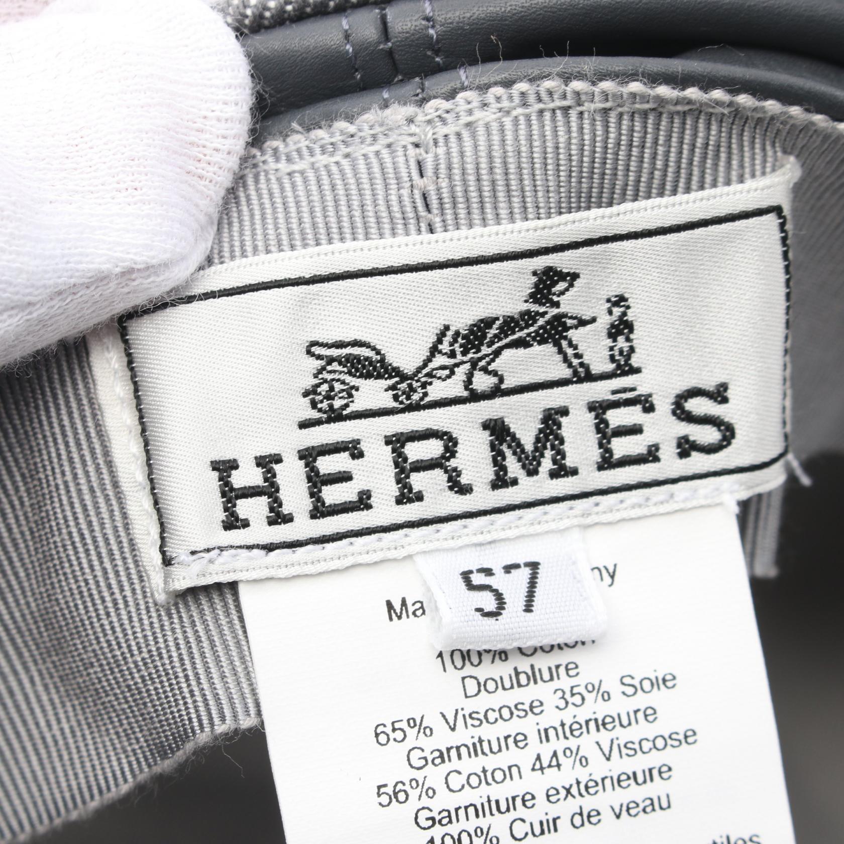 Hermes Leather Cotton Hat