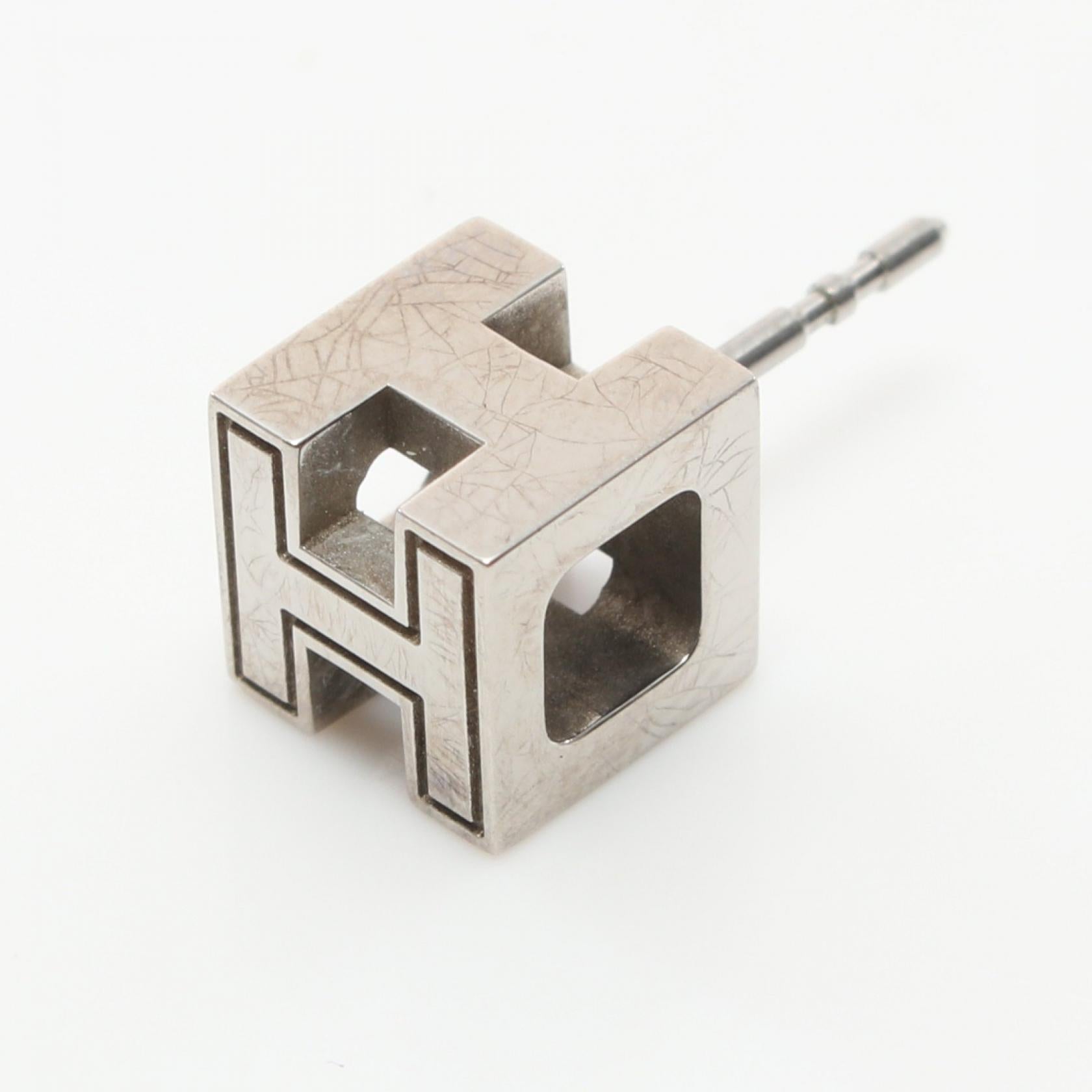 Hermes H Cube Earrings Stainless Steel