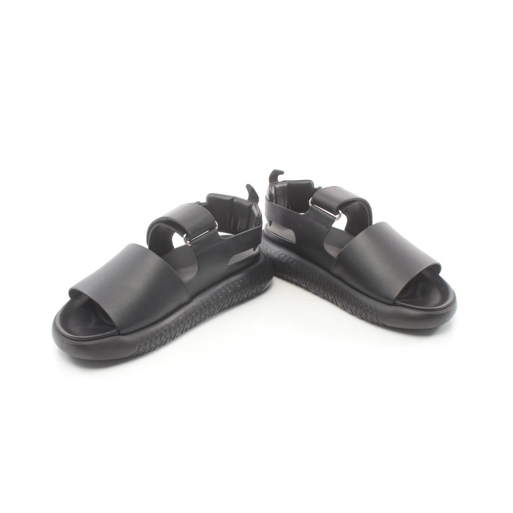 Hermes Archipel Leather Sandals Black