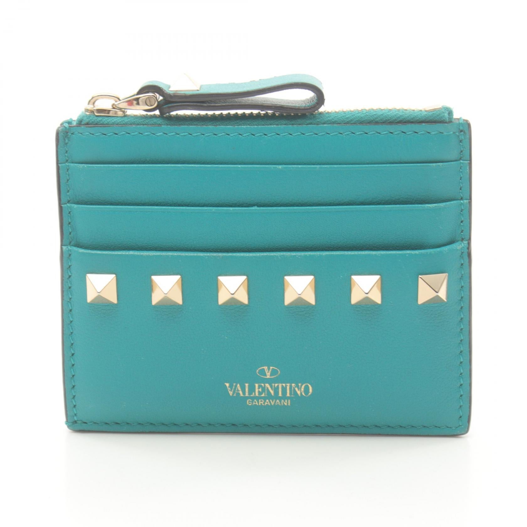 Valentino Garavani Rockstud Card Case Green