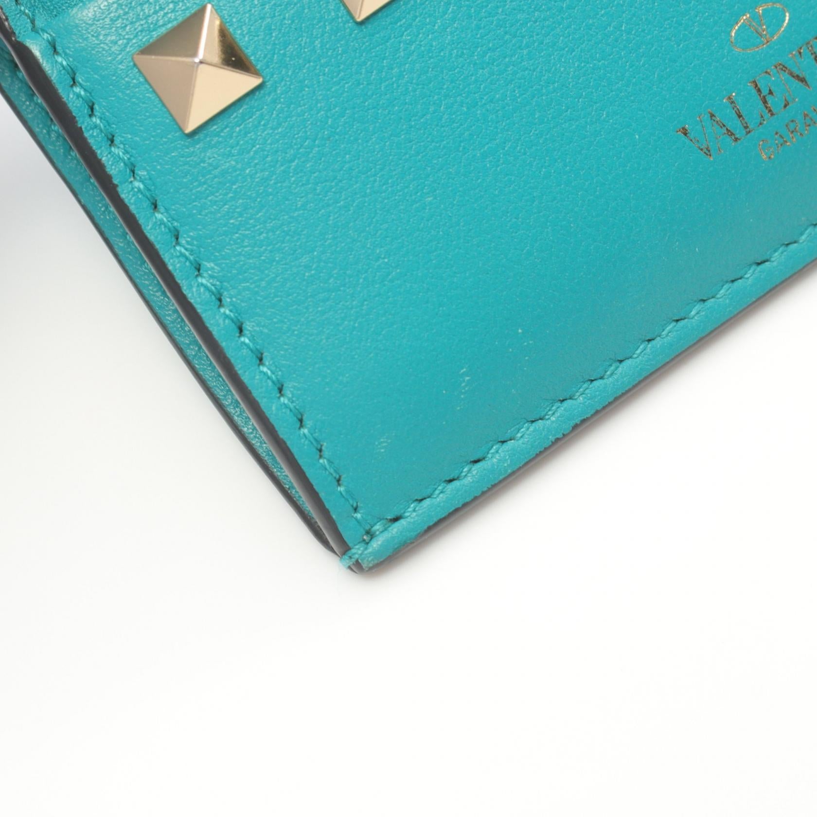 Valentino Garavani Rockstud Card Case Green