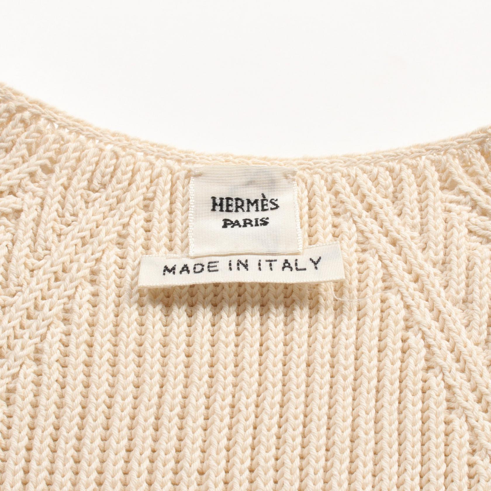 Hermes Rayon Cotton Knit Top Ivory