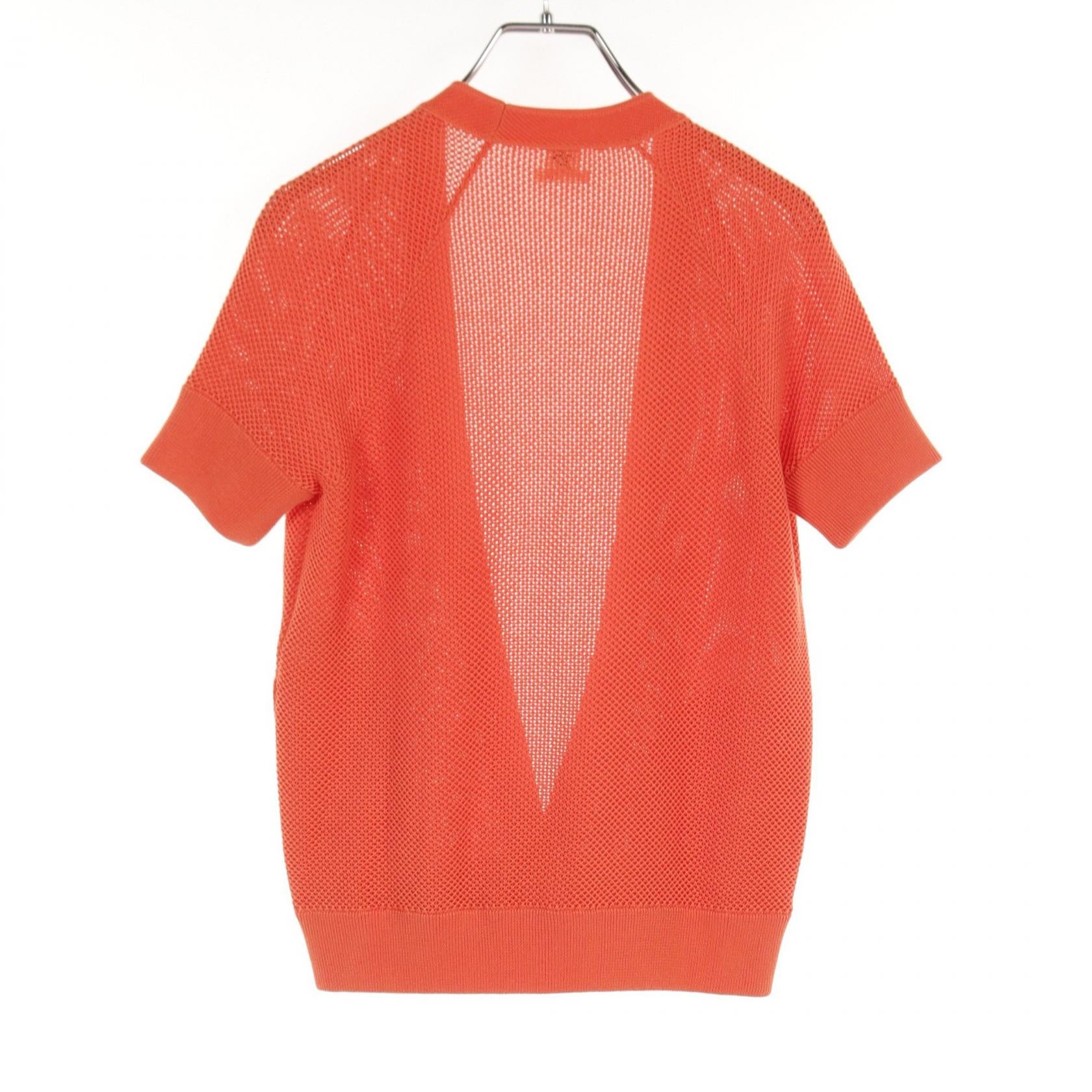 Hermes Silk Cotton Cardigan Orange