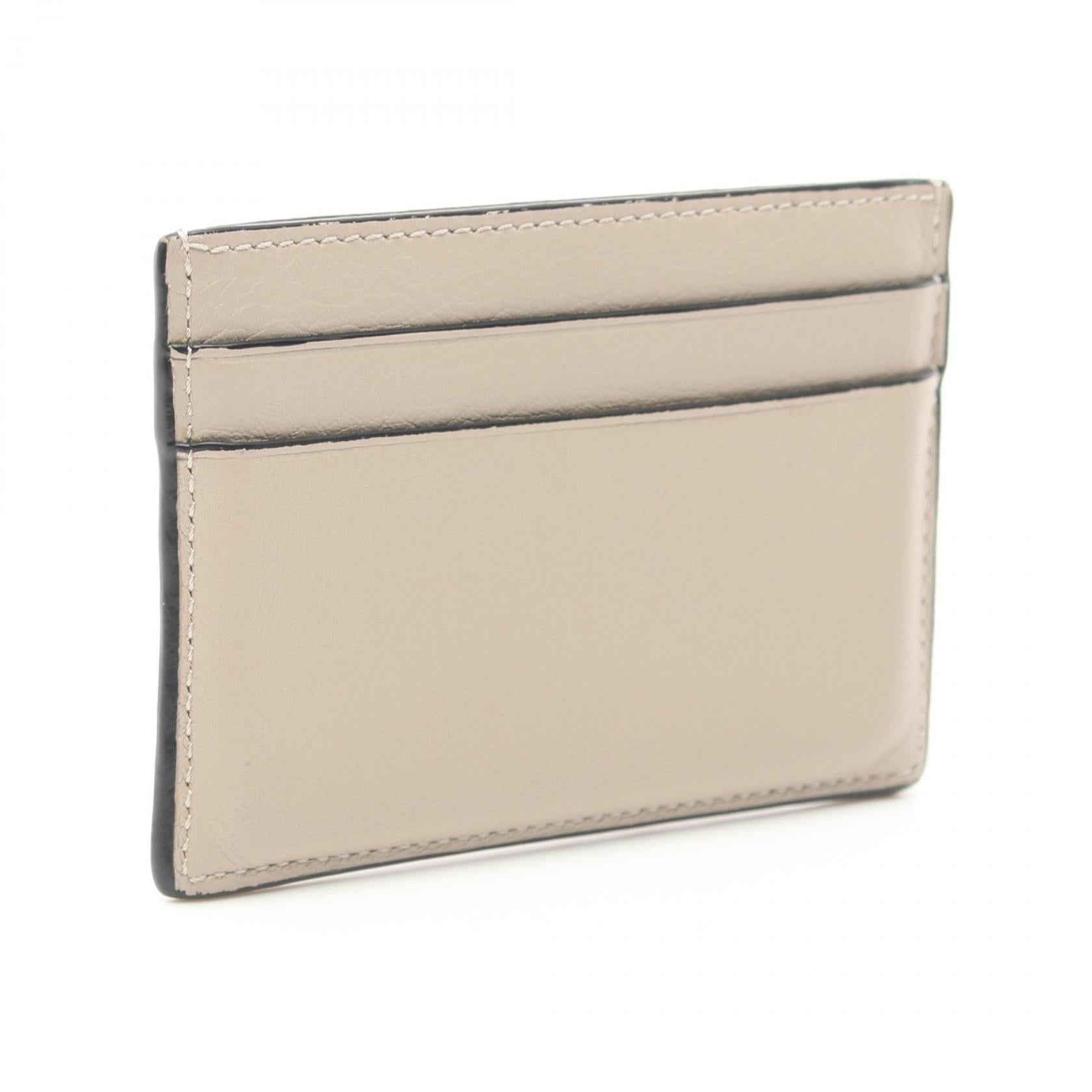 Loewe Leather Card Case Beige Multicolor