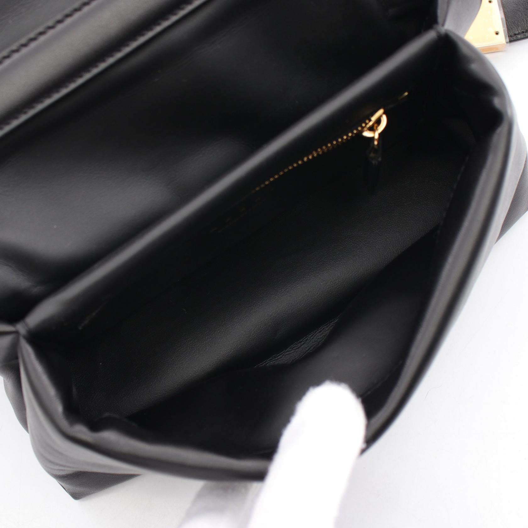 Marni Prisma Small Leather Shoulder Bag Black