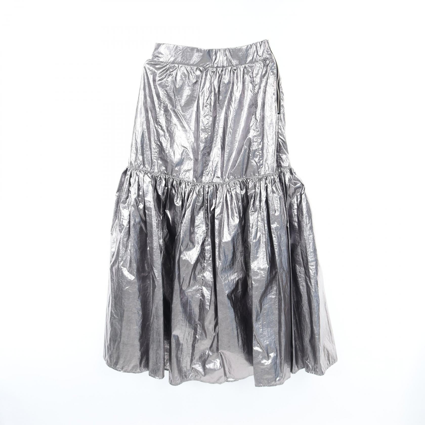 Maison Special Nylon Skirt Silver