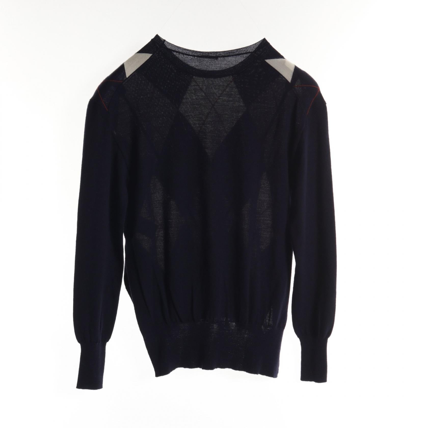 Celine Wool Knit Top Navy/Gray XS