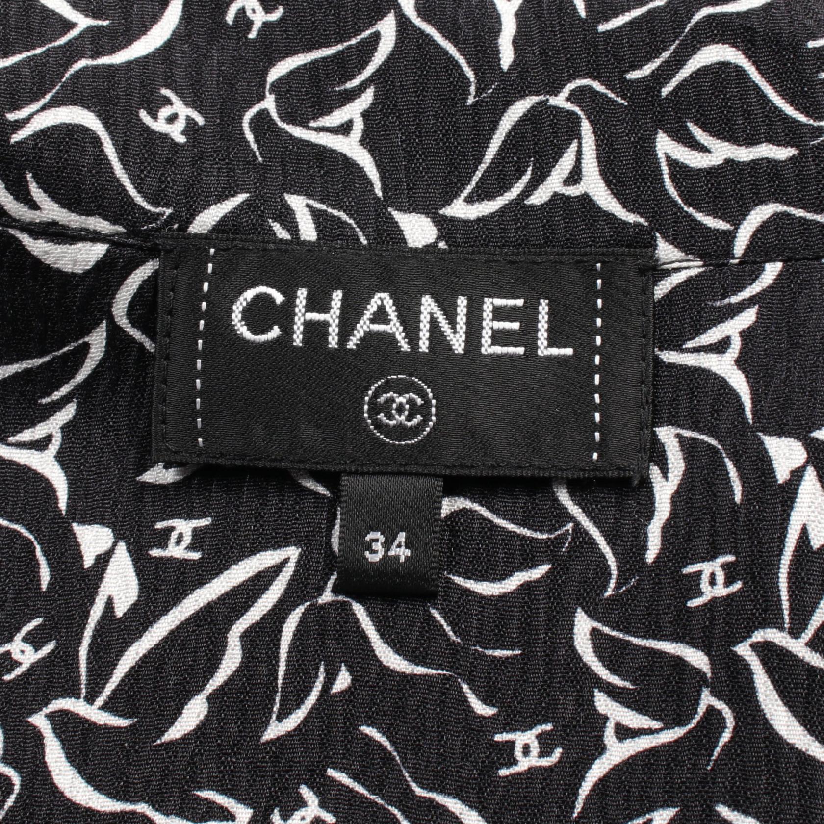 Chanel Silk Blouse Black/White