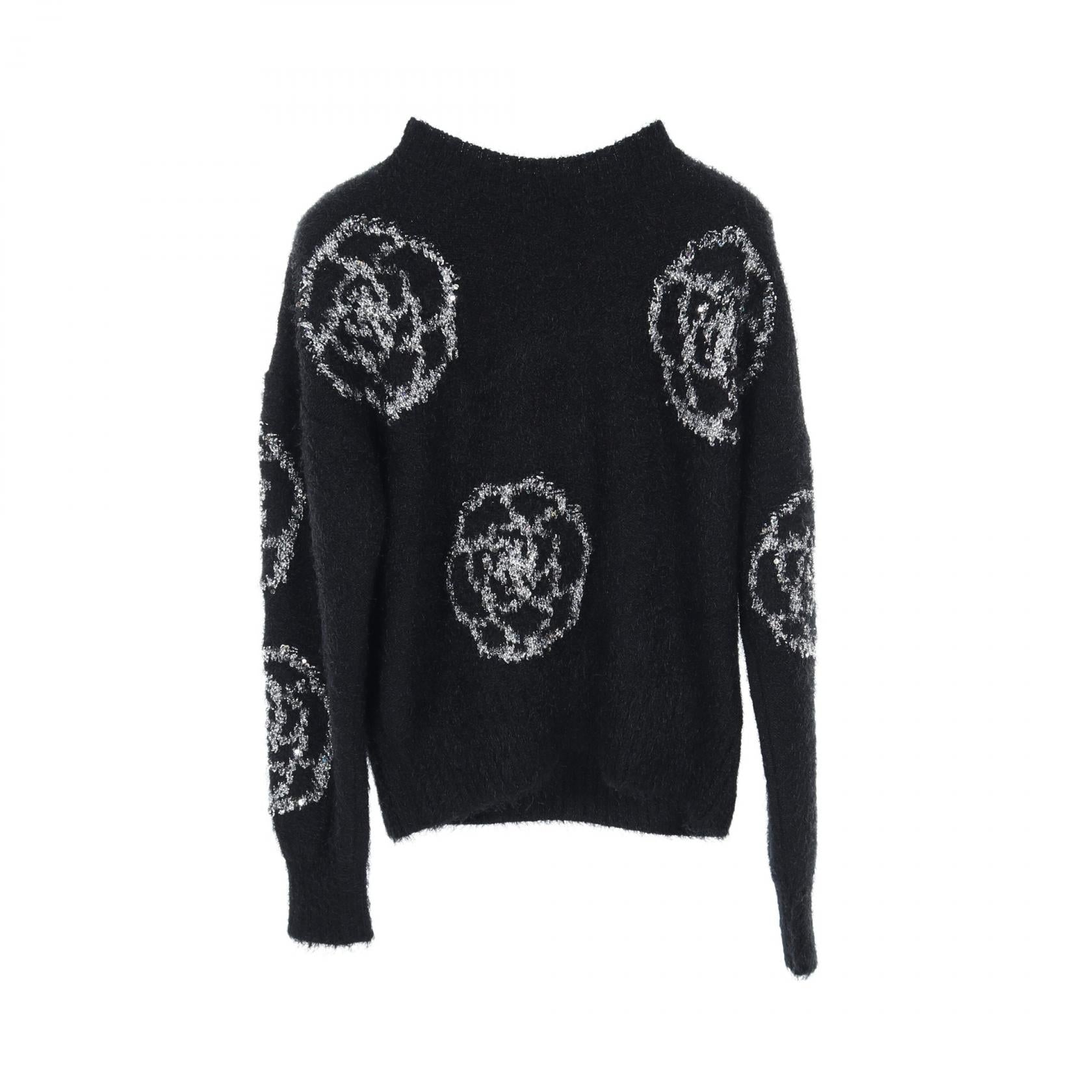 Chanel Camellia Silk Cashmere Wool Knit Top