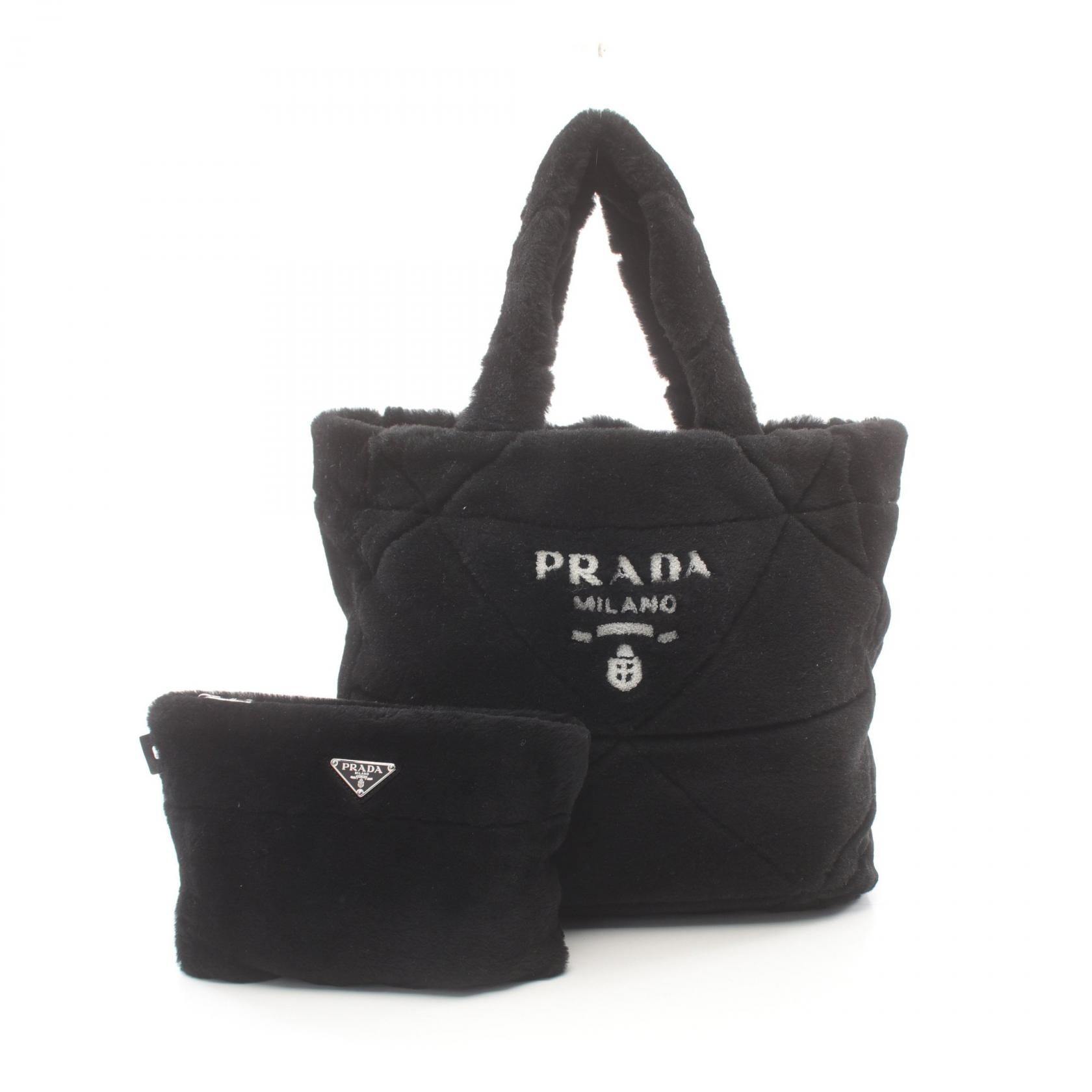 Prada MONTONE Shearling Tote Bag 1BG427