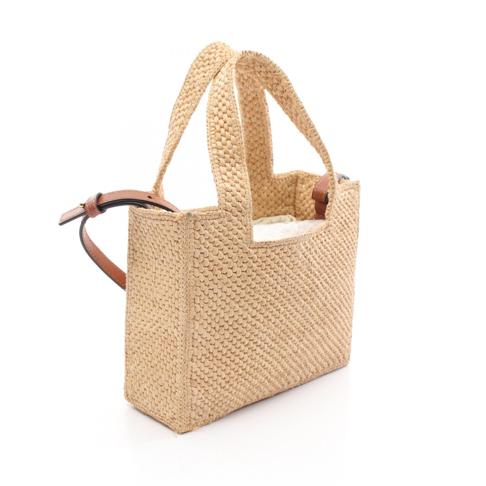 Loewe Raffia Font Mini Tote Bag Beige