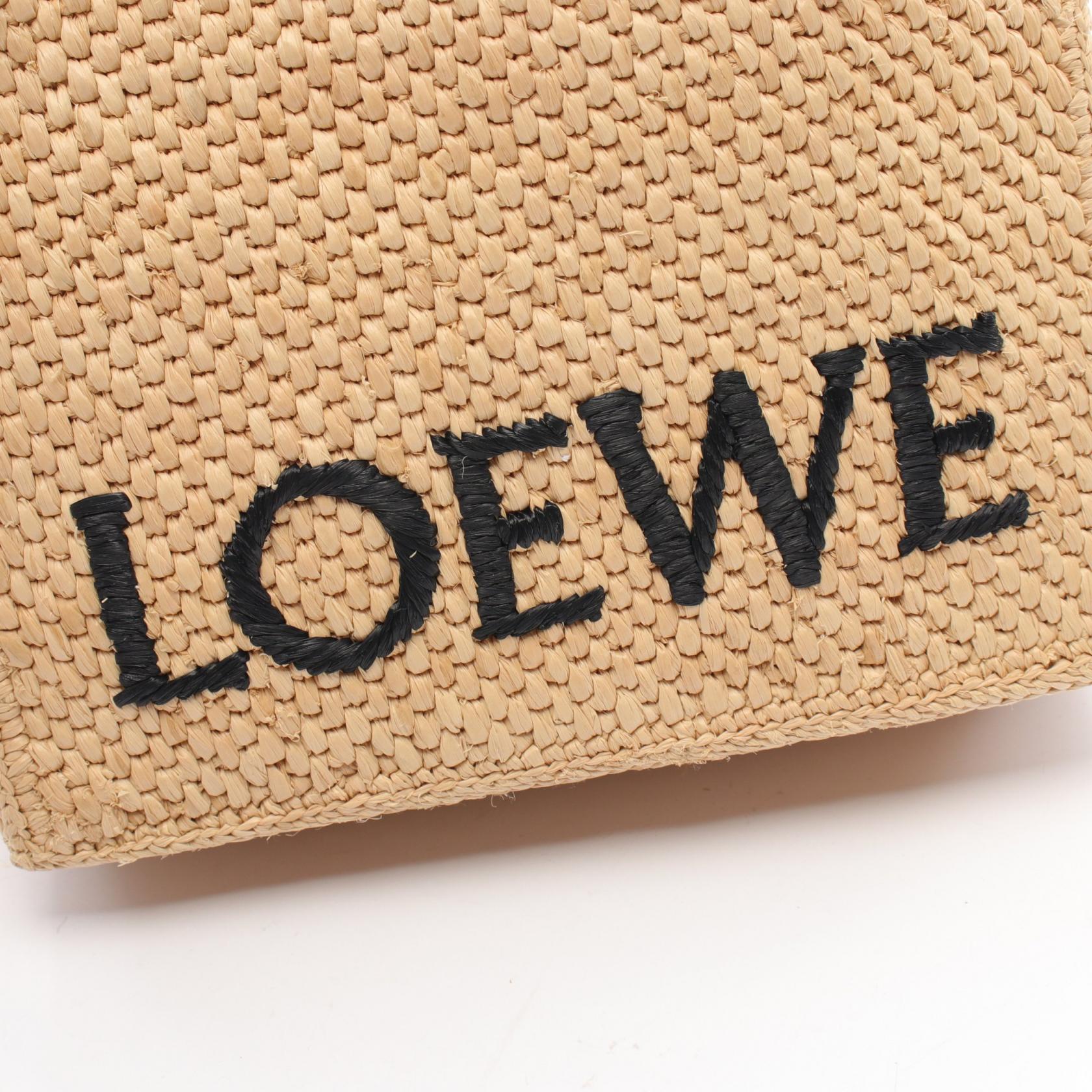 Loewe Raffia Font Mini Tote Bag Beige