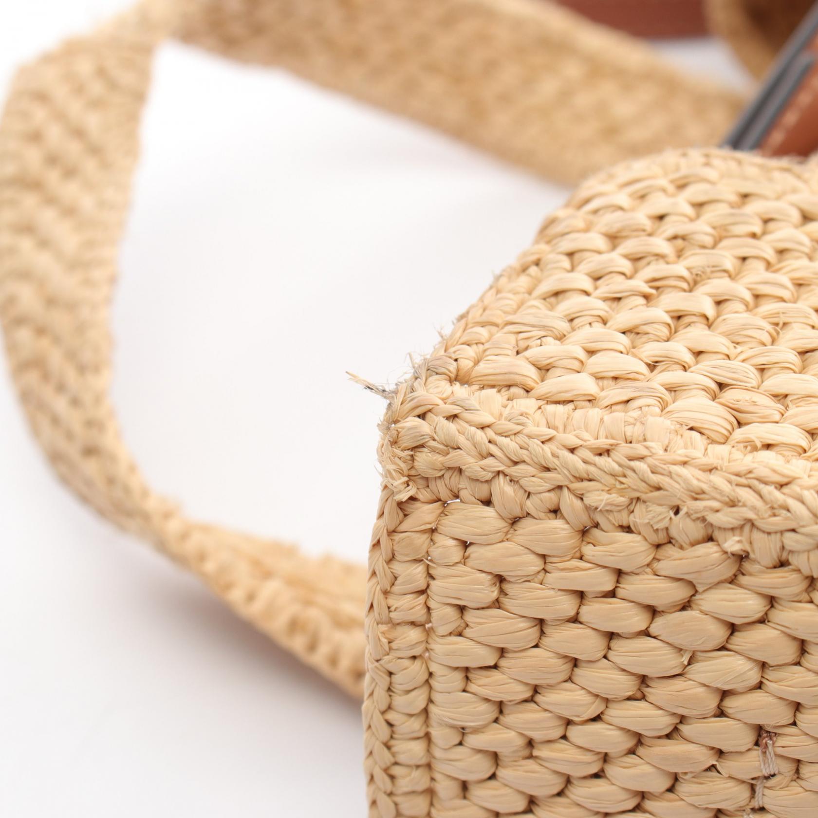 Loewe Raffia Font Mini Tote Bag Beige