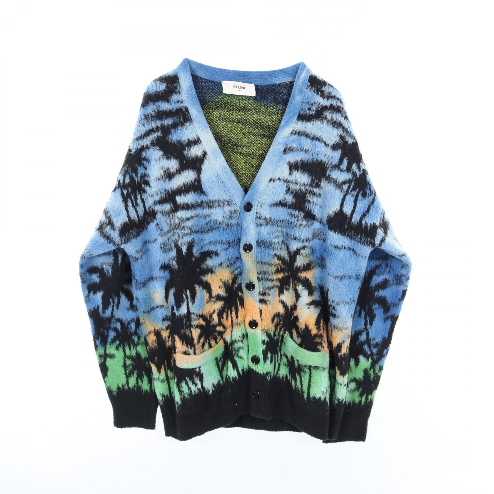 Celine Tropical Print Cardigan Cotton Nylon