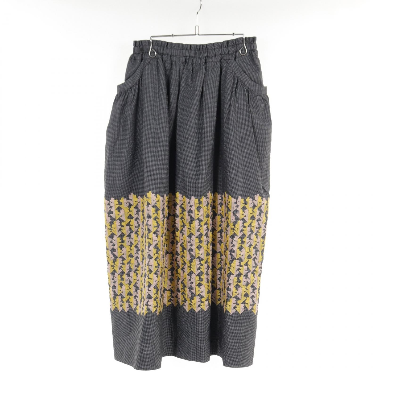 Mina Perhonen Twin Flower Skirt Cotton Silk