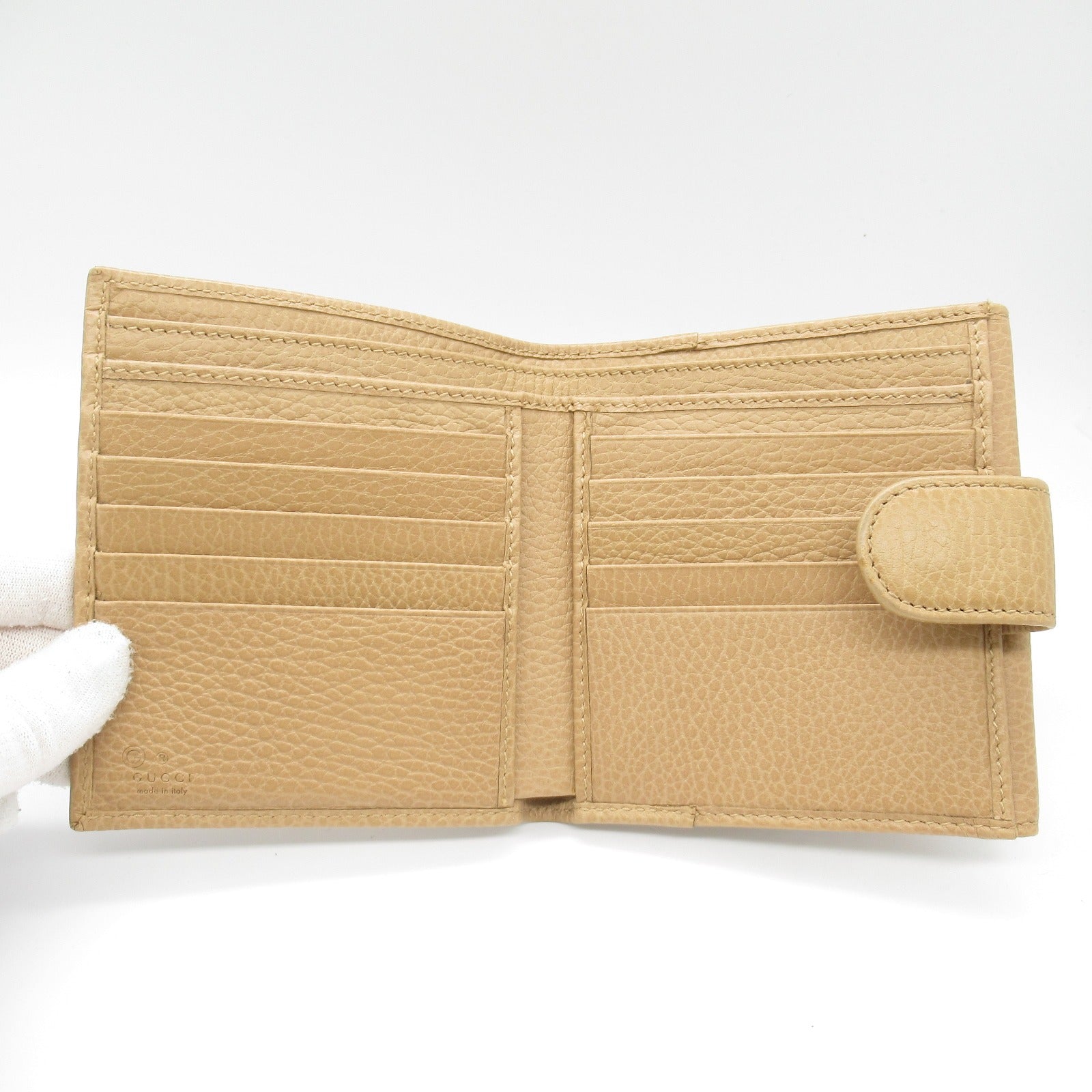 Gucci Leather Interlocking G Wallet Beige