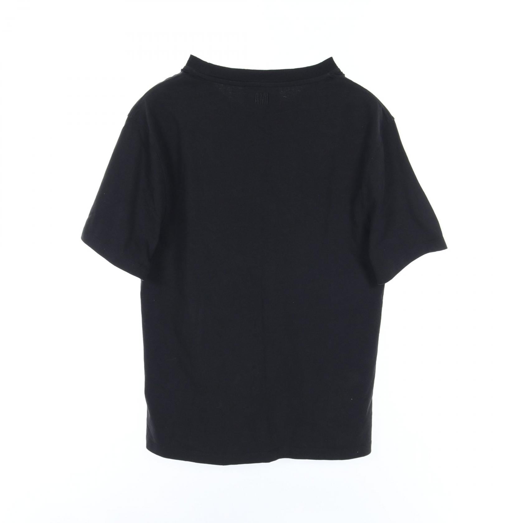 AMI France Logo Cotton T-Shirt Black