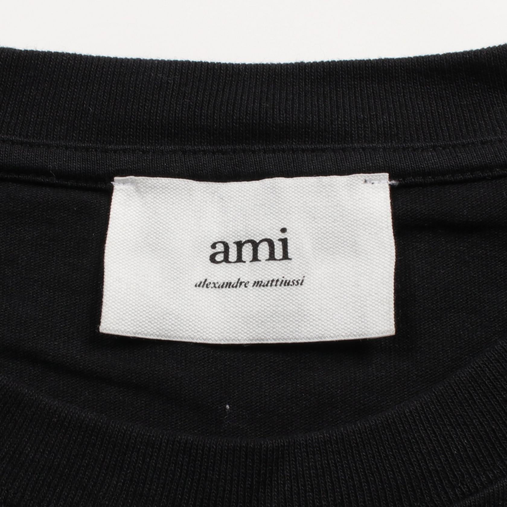 AMI France Logo Cotton T-Shirt Black