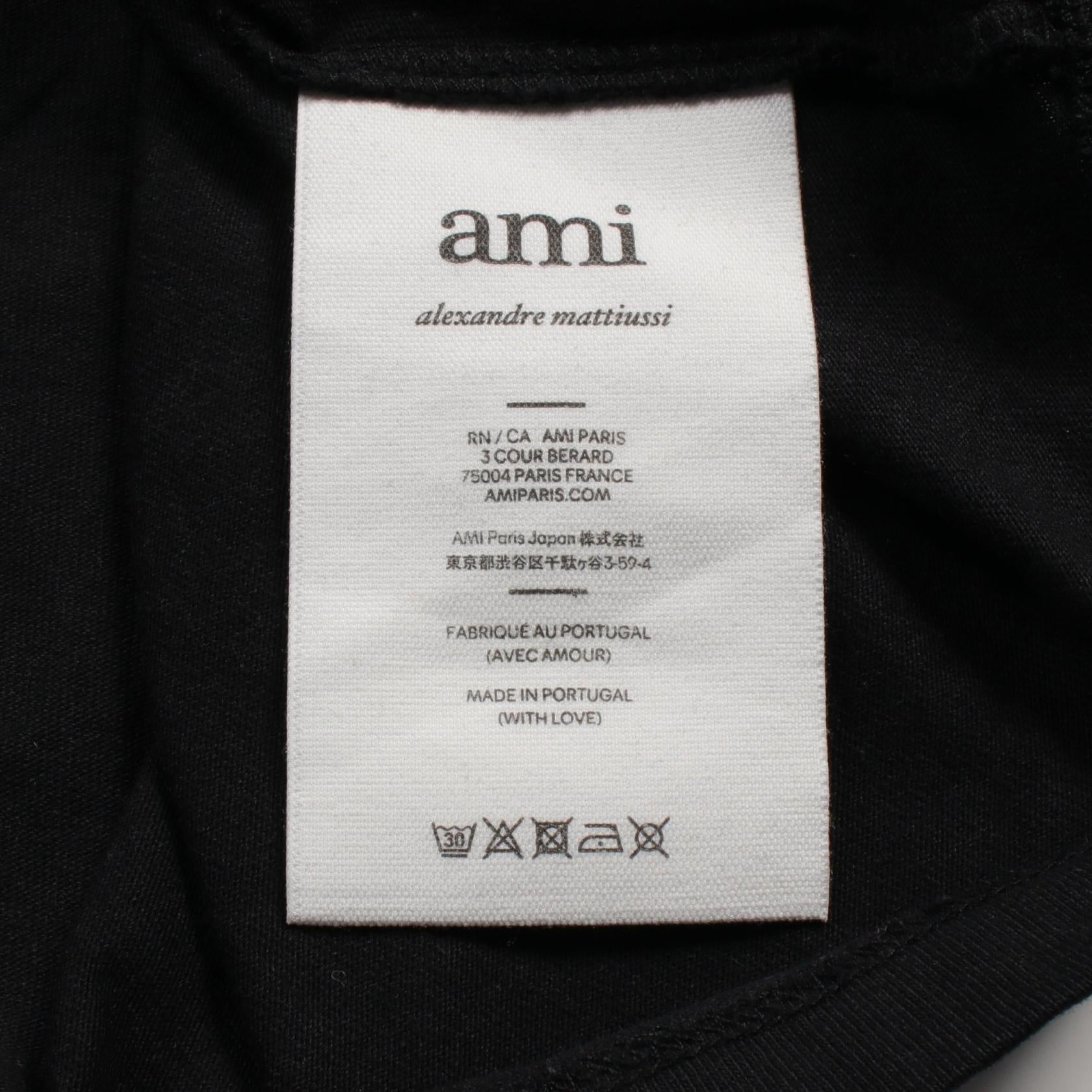 AMI France Logo Cotton T-Shirt Black