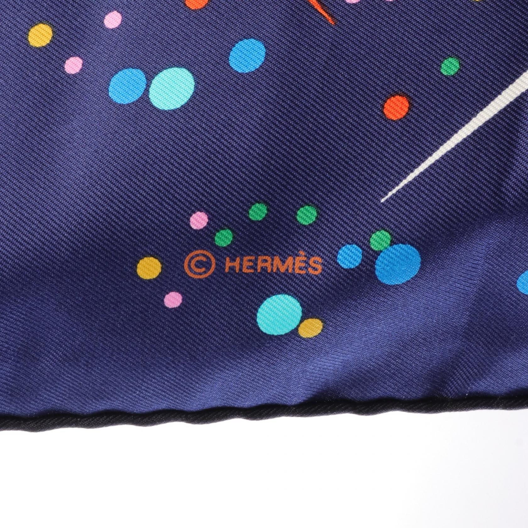 Hermes Silk Scarf Magic Kelly Navy