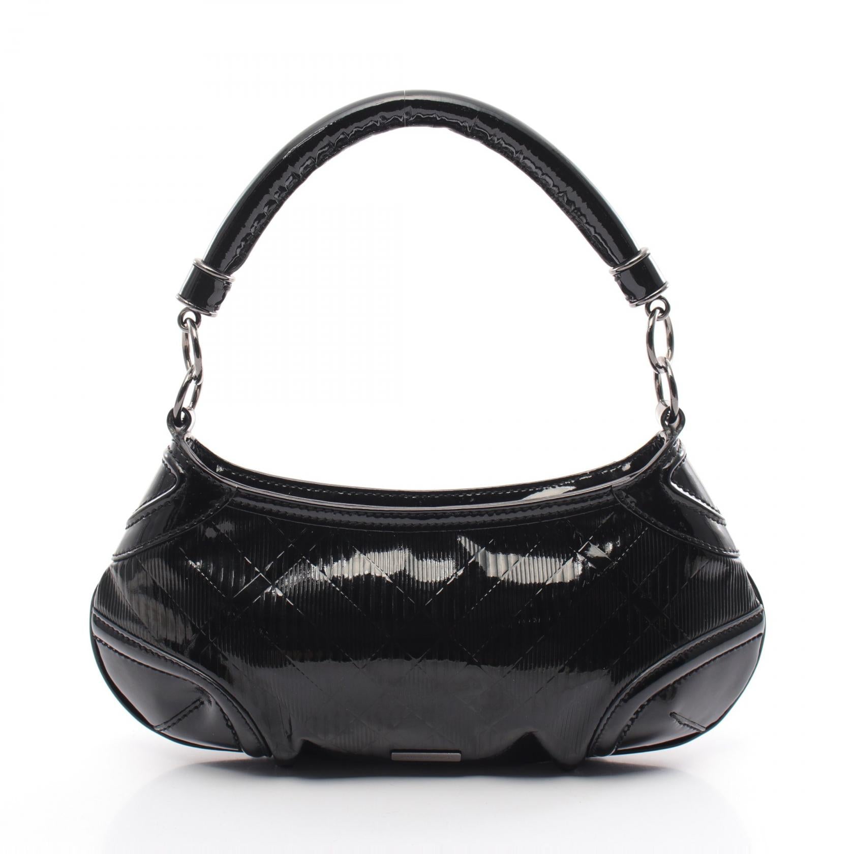 Burberry Patent Leather Handbag Black