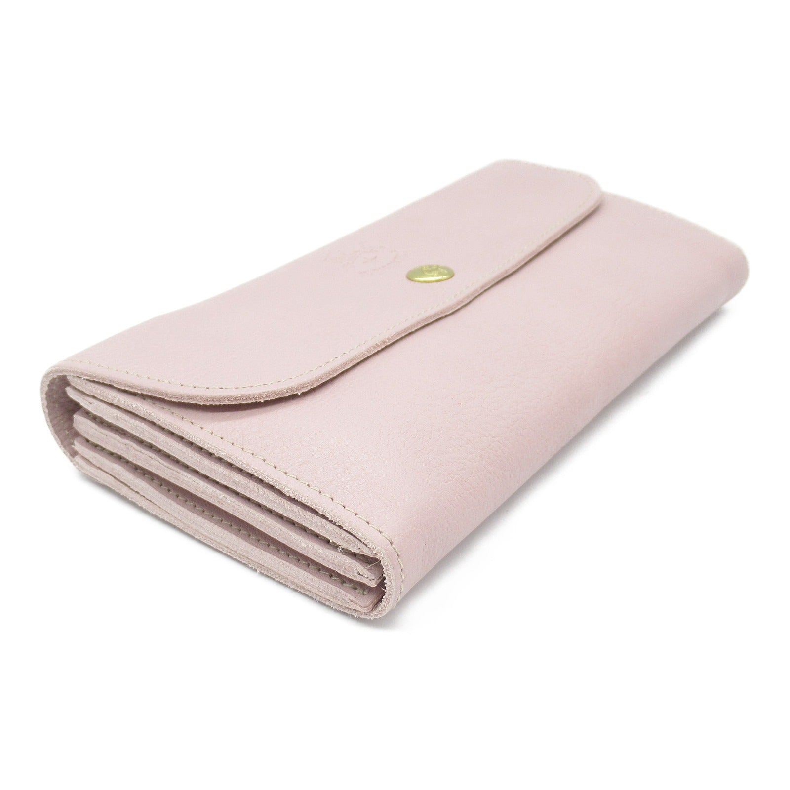 IL BISONTE Leather Bifold Long Wallet Pink