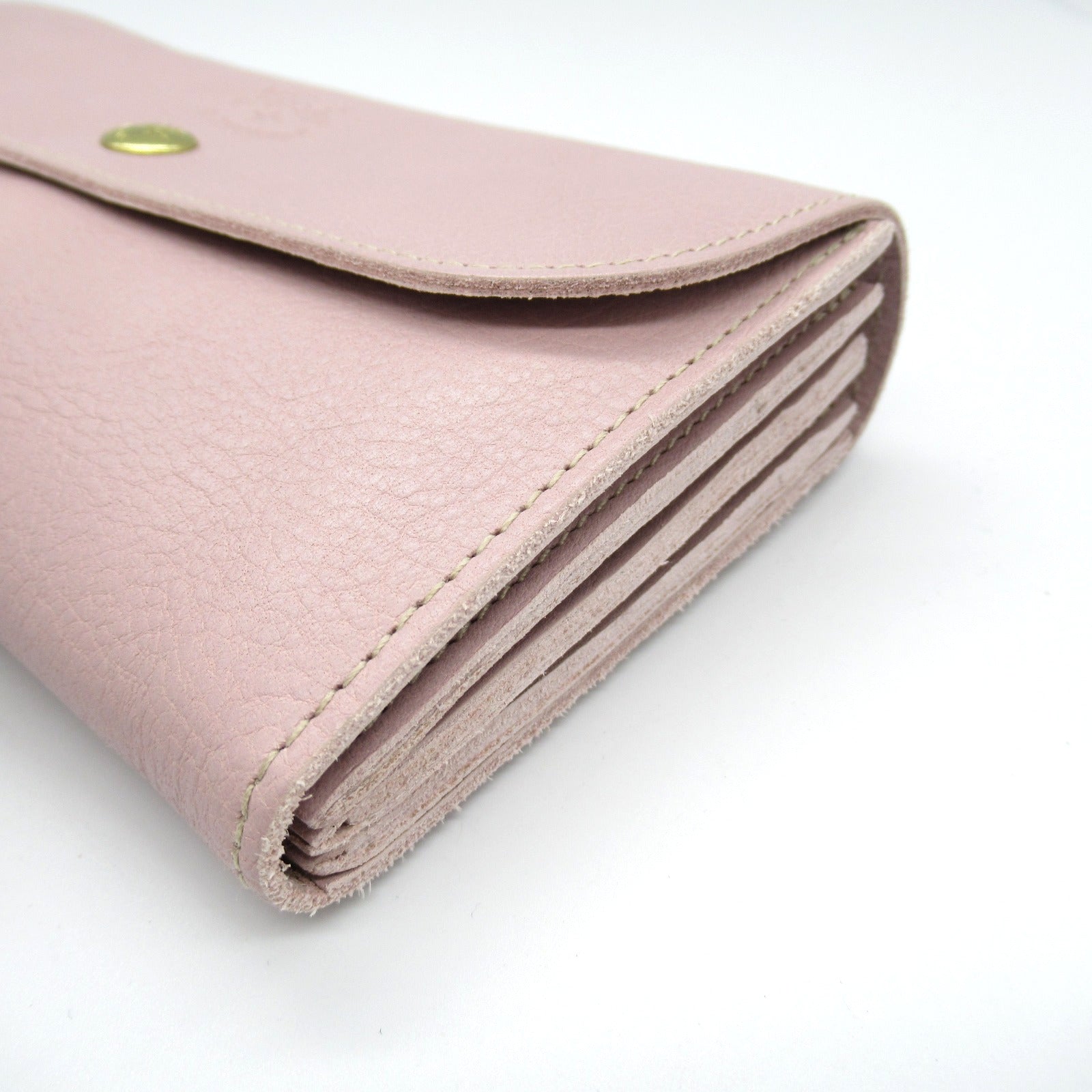 IL BISONTE Leather Bifold Long Wallet Pink