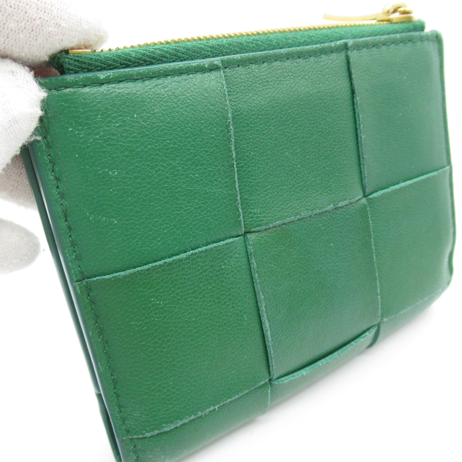 Bottega Veneta Lambskin Cassette Wallet Green