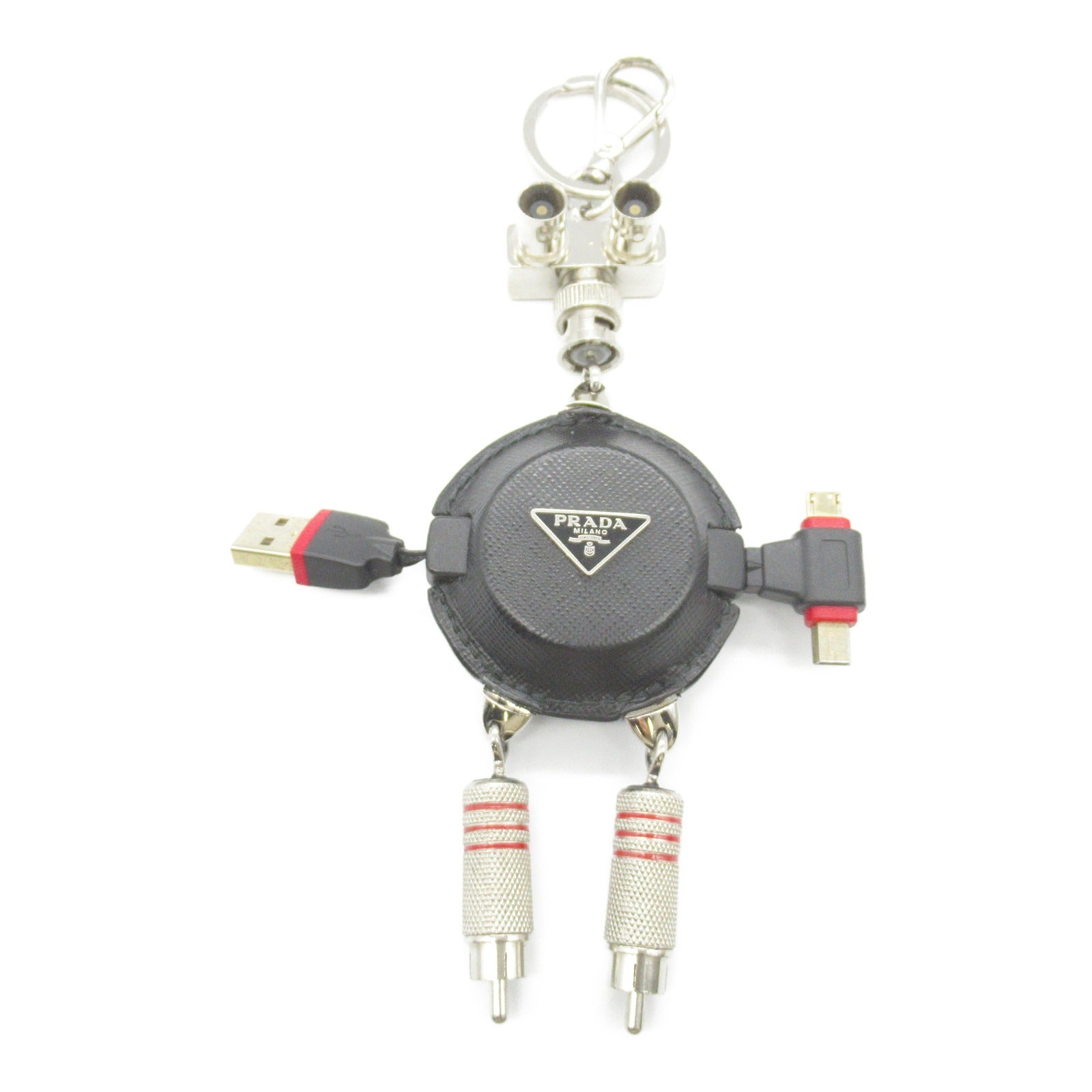 Prada Leather Robot Keychain