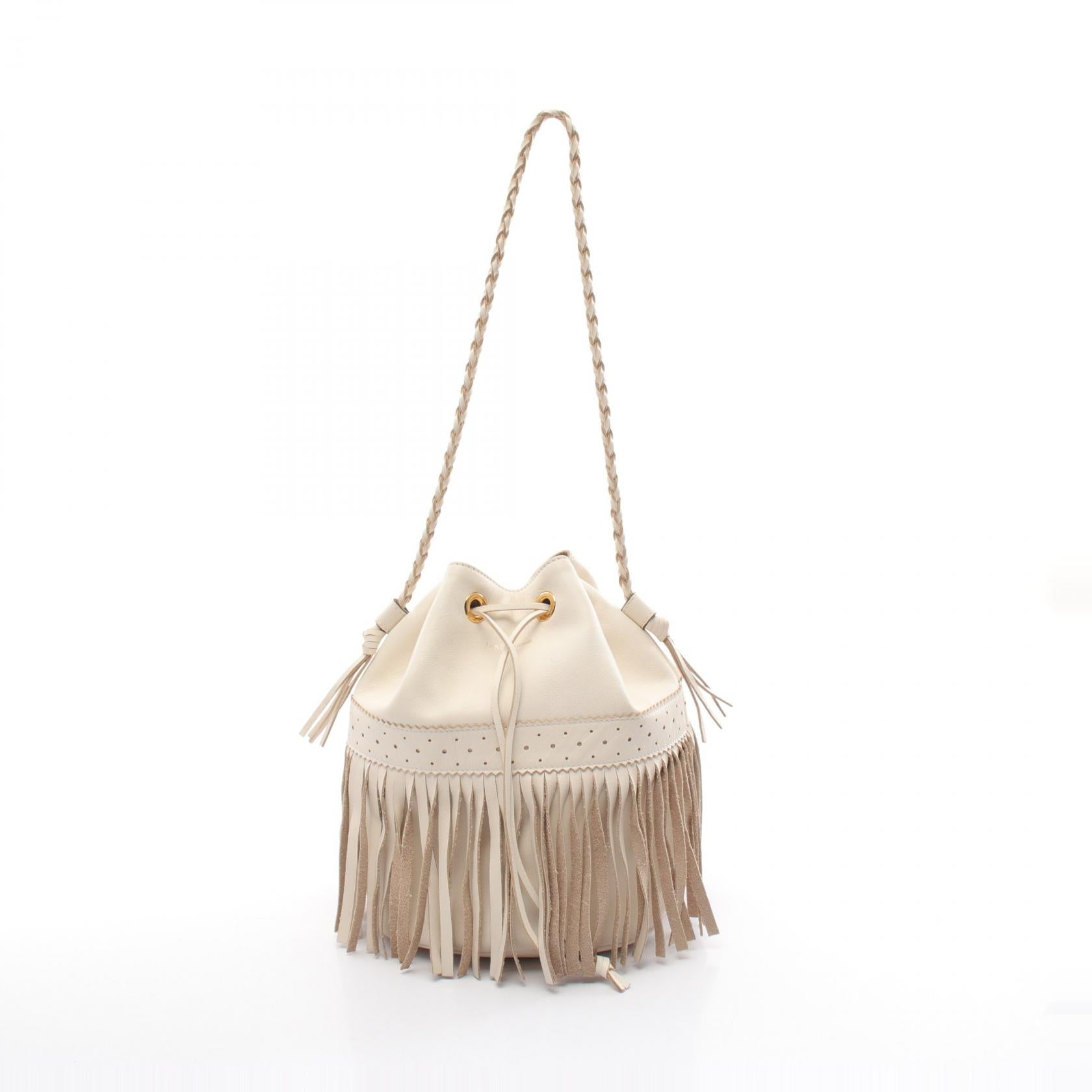 J&M Davidson Leather Shoulder Bag Ivory