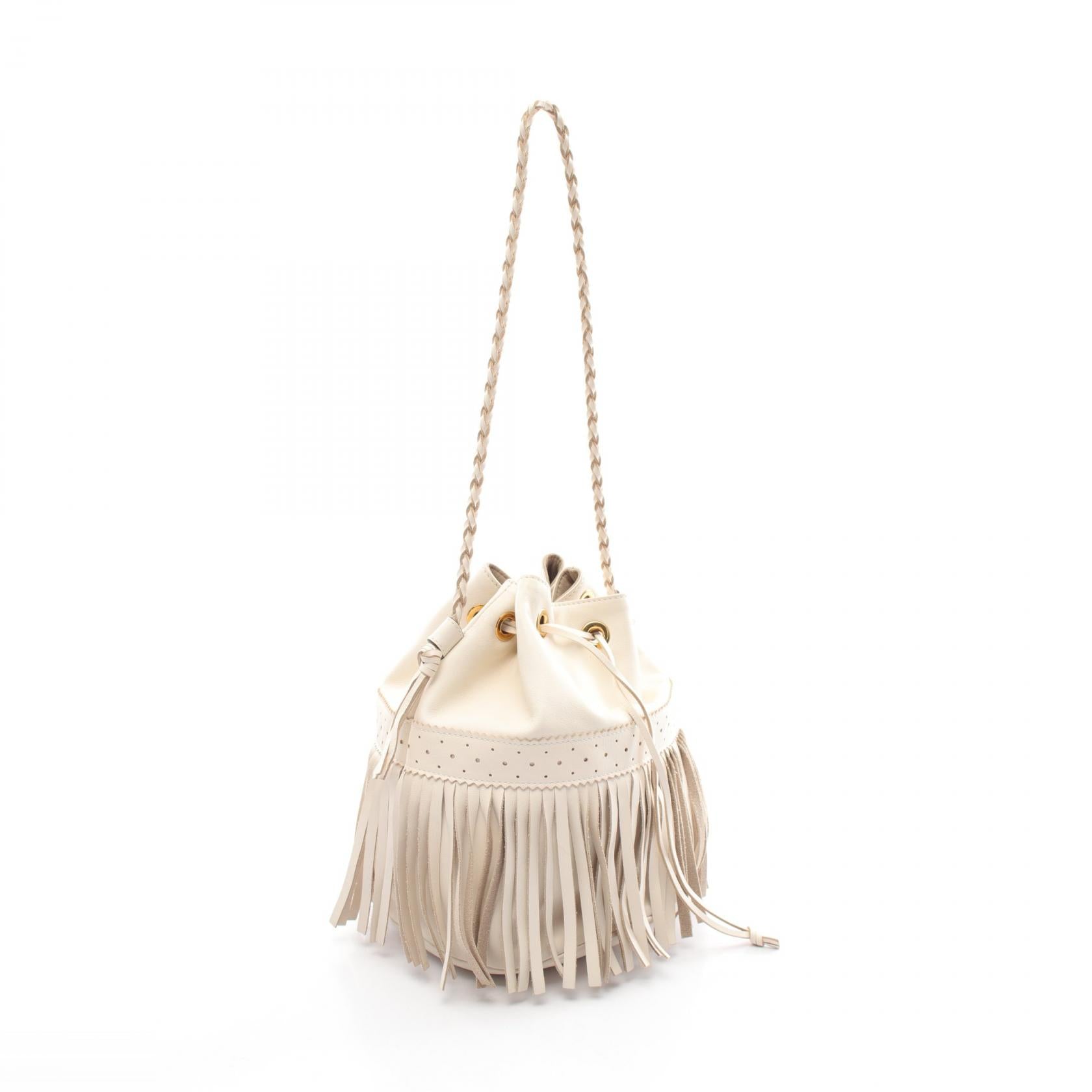 J&M Davidson Leather Shoulder Bag Ivory