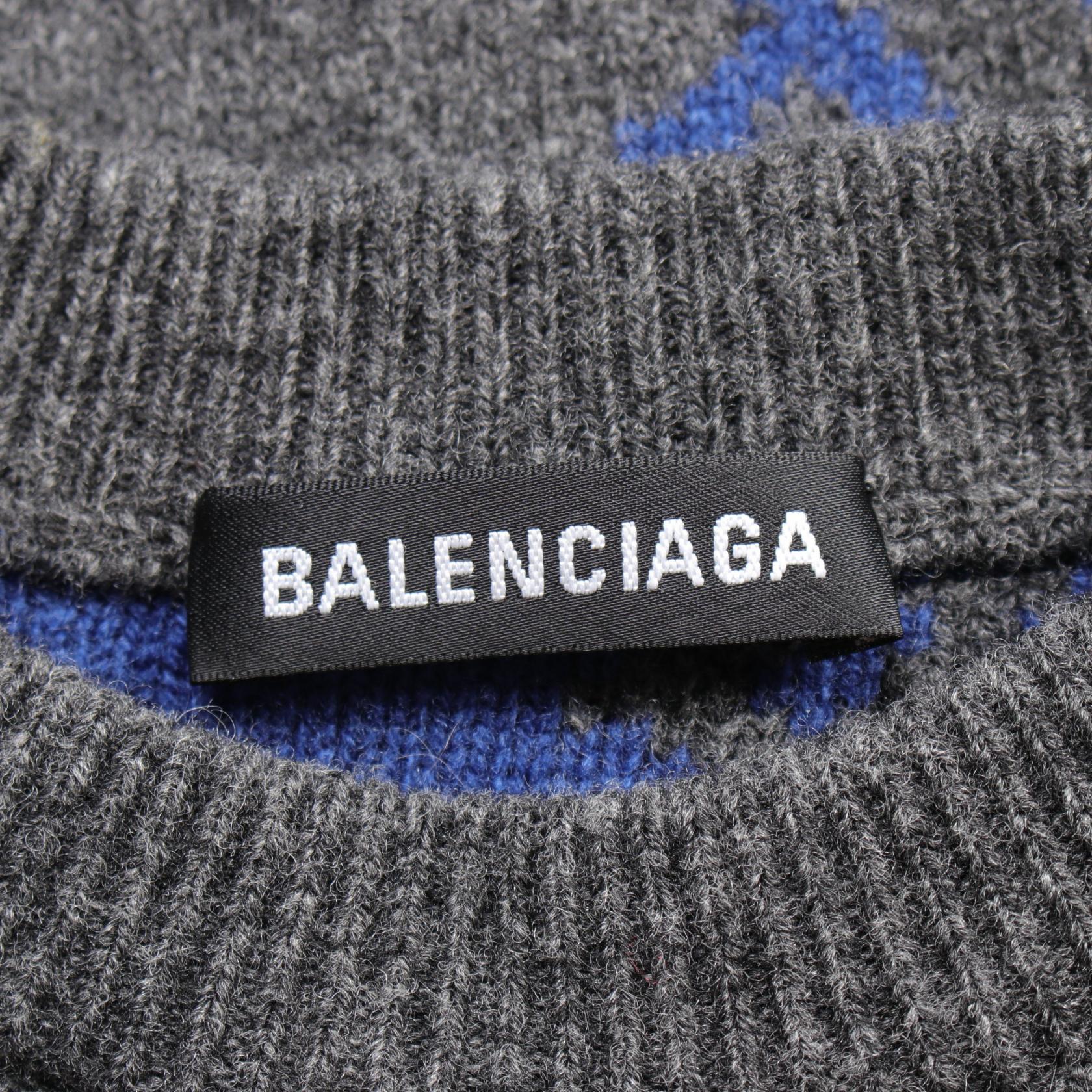 Balenciaga Wool Knit Top Gray 623283