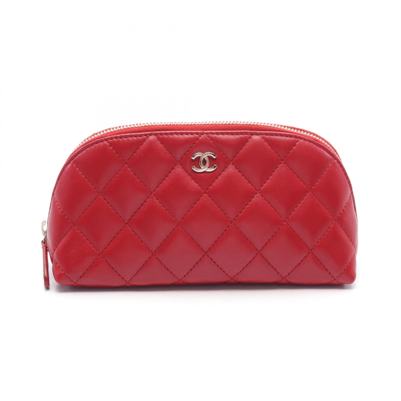 Chanel Matelasse Leather Pouch Red