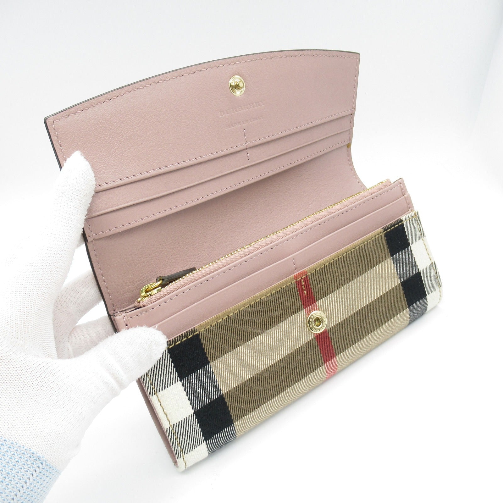 Burberry Canvas Leather Zip Wallet